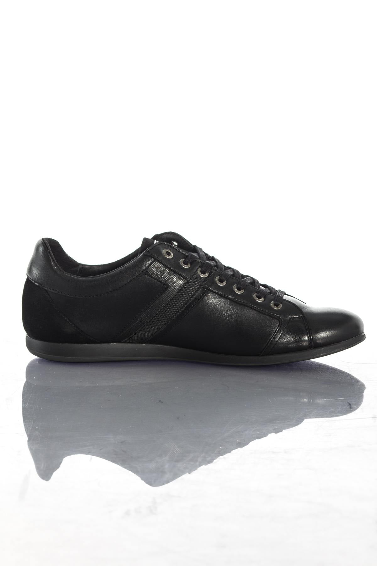 Black leather sneakers - Image n°2