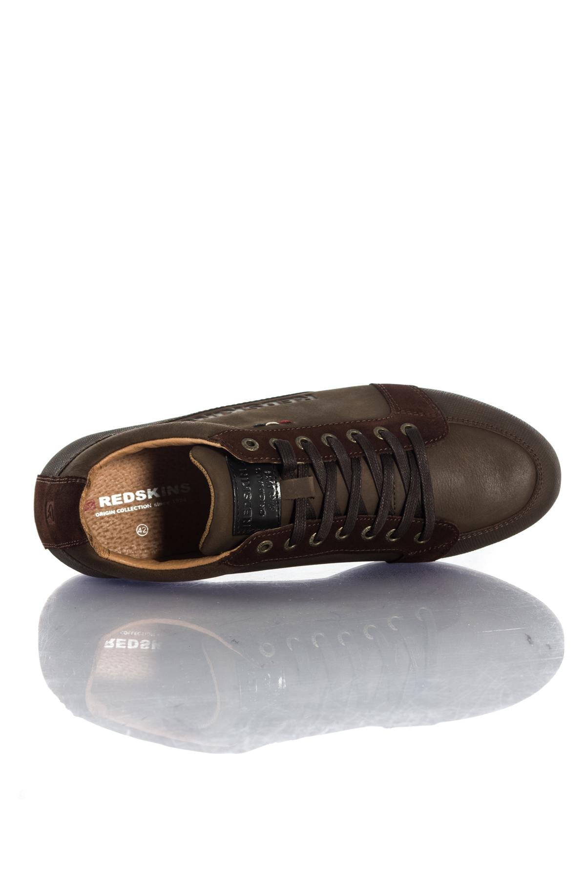  Redskins chestnut-colored leather sneakers - Image n°4