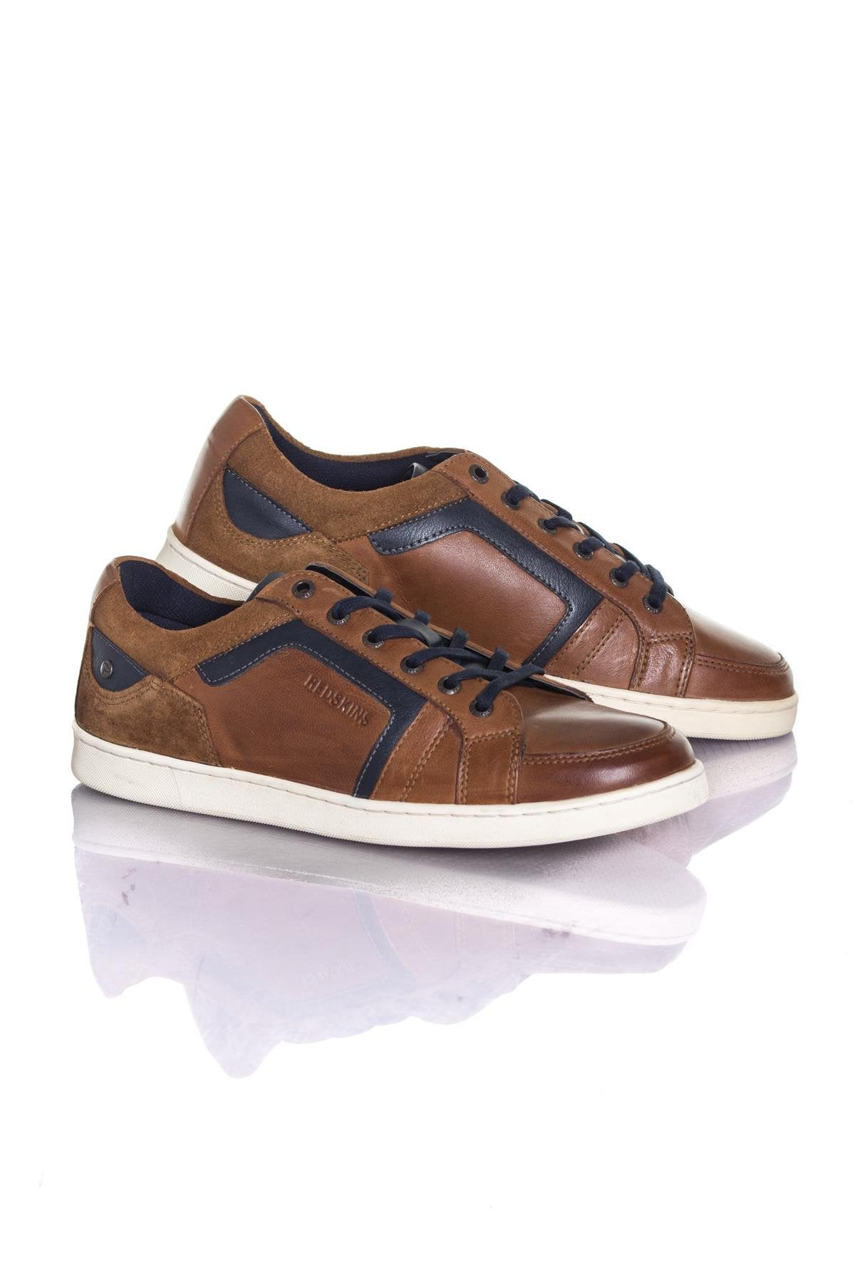  Tan and Navy Leather Redskins Sneakers - Image n°1