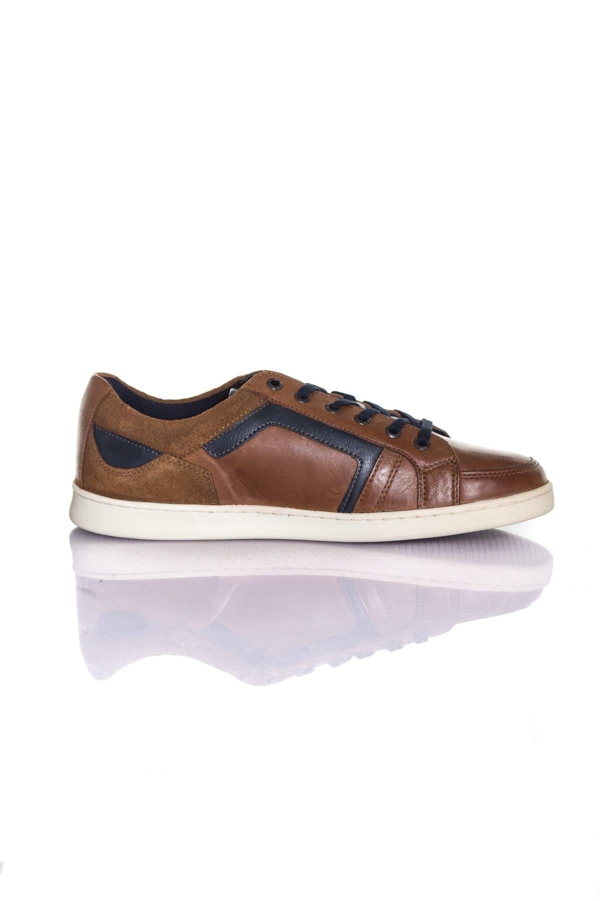  Tan and Navy Leather Redskins Sneakers - Image n°2