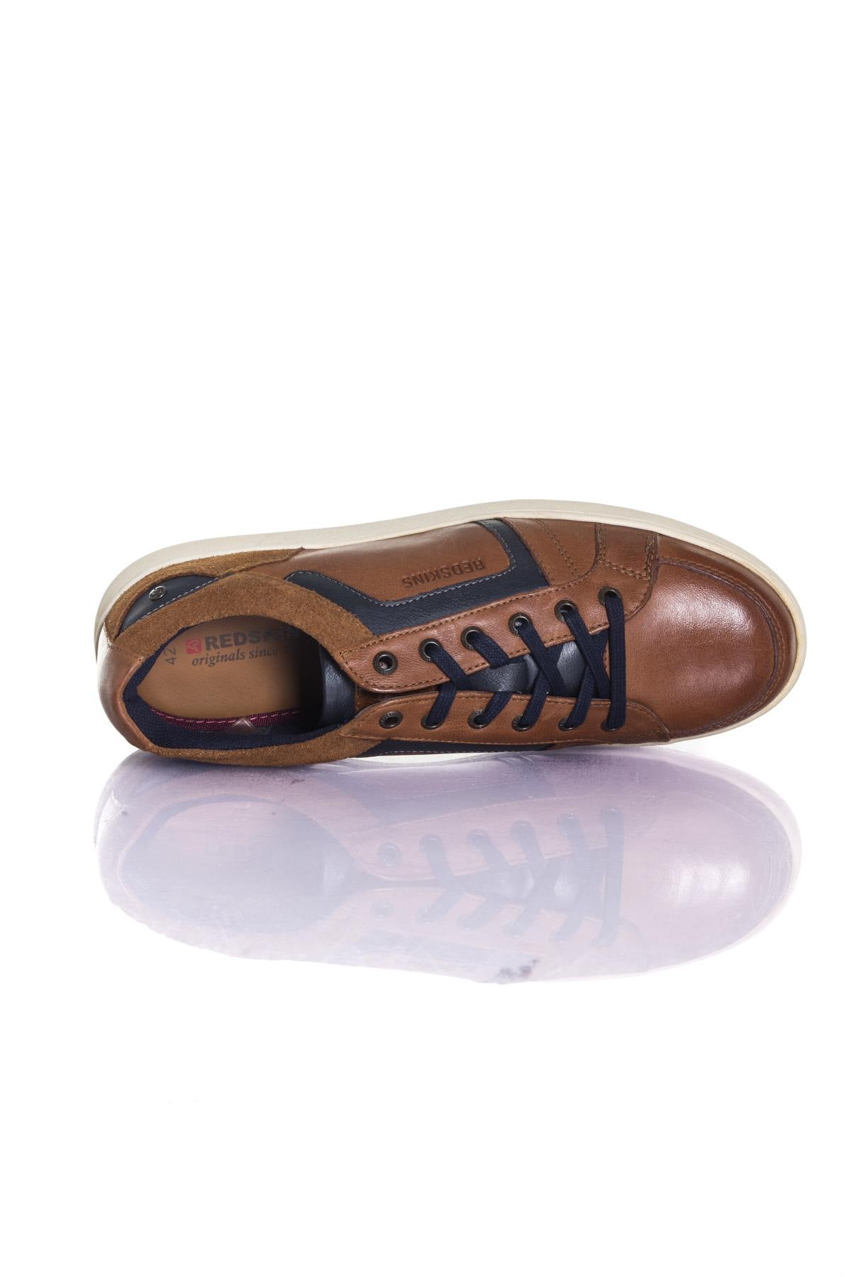  Tan and Navy Leather Redskins Sneakers - Image n°3