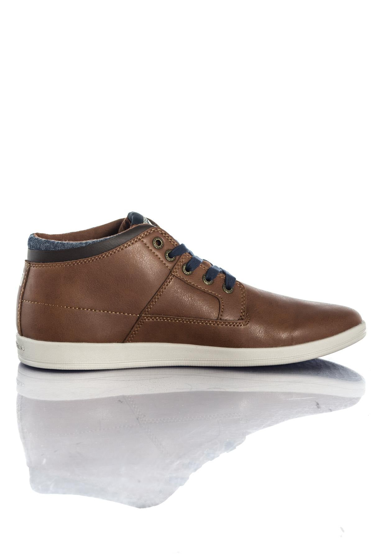 Redskins men's faux leather sneakers in cognac color - Image n°3