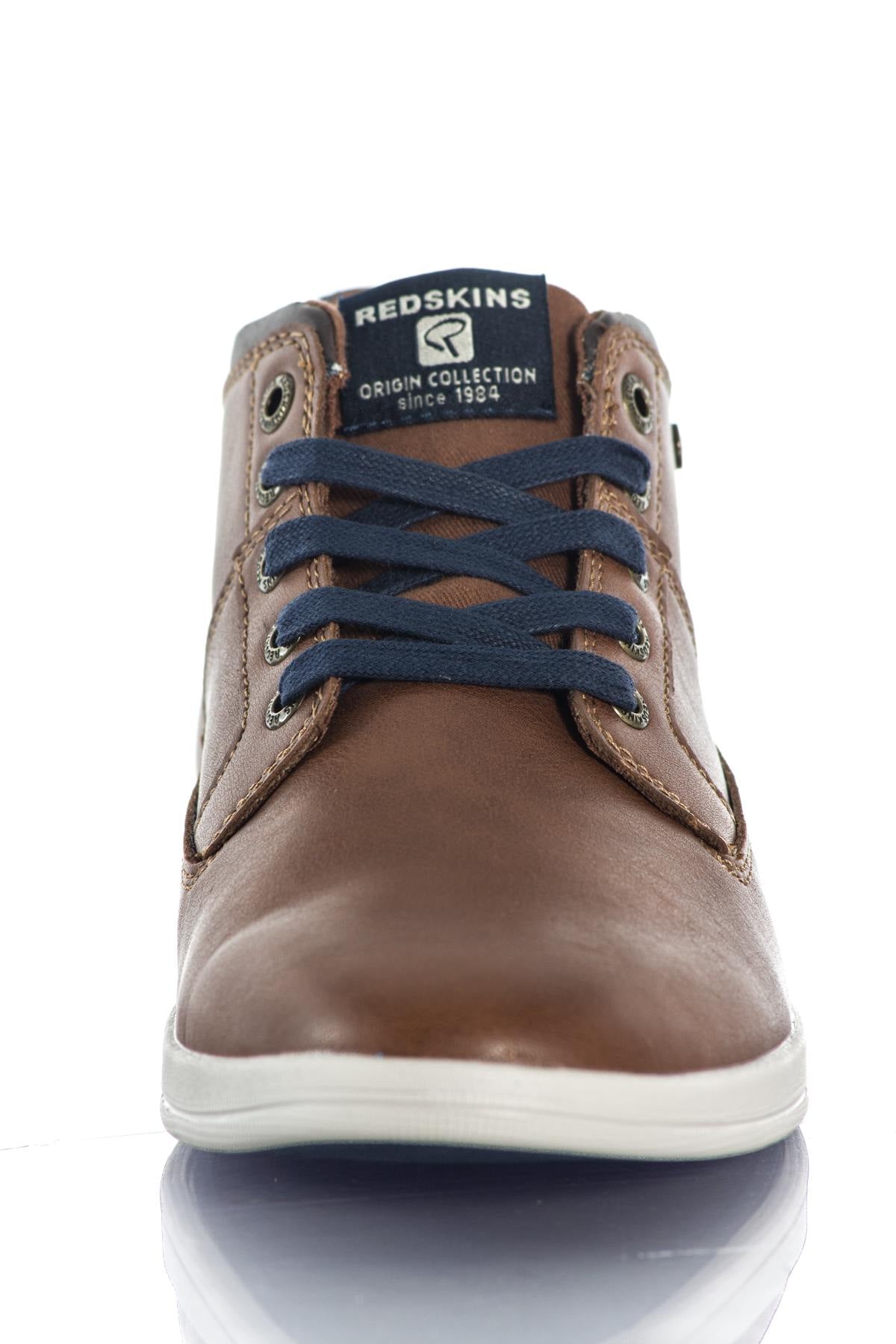 Redskins men's faux leather sneakers in cognac color - Image n°6