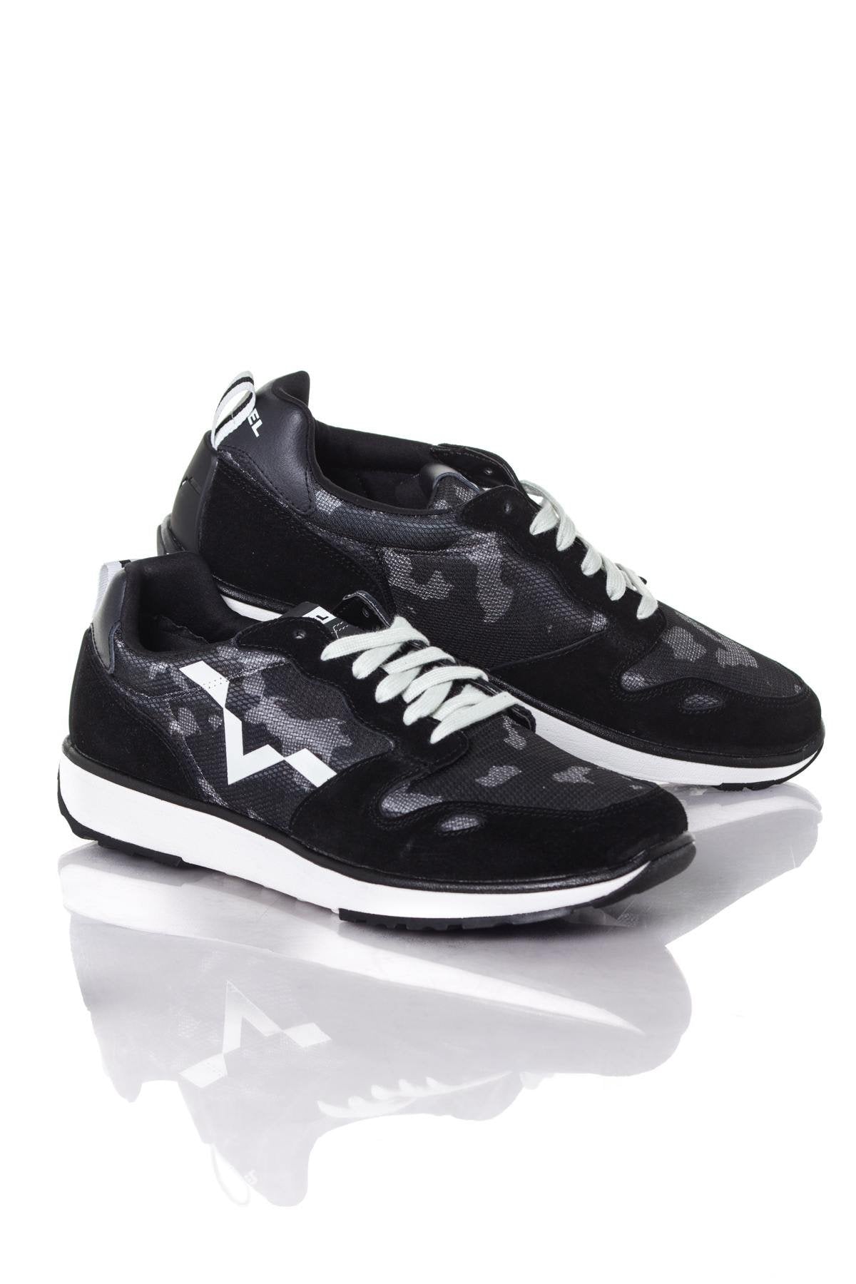 Diesel black bi-material running shoes - Image n°1