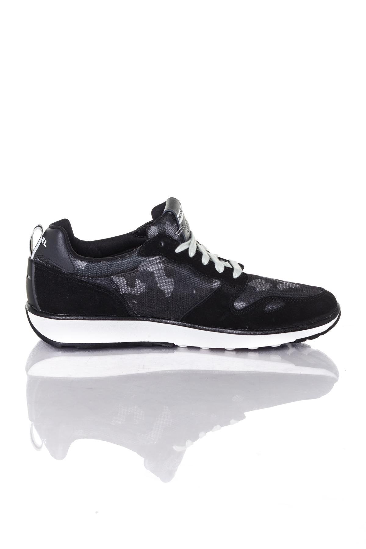 Diesel black bi-material running shoes - Image n°2