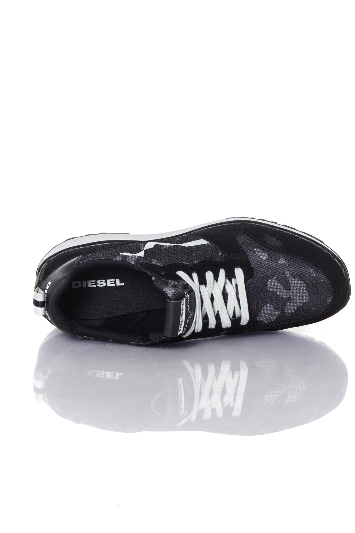 Diesel black bi-material running shoes - Image n°3