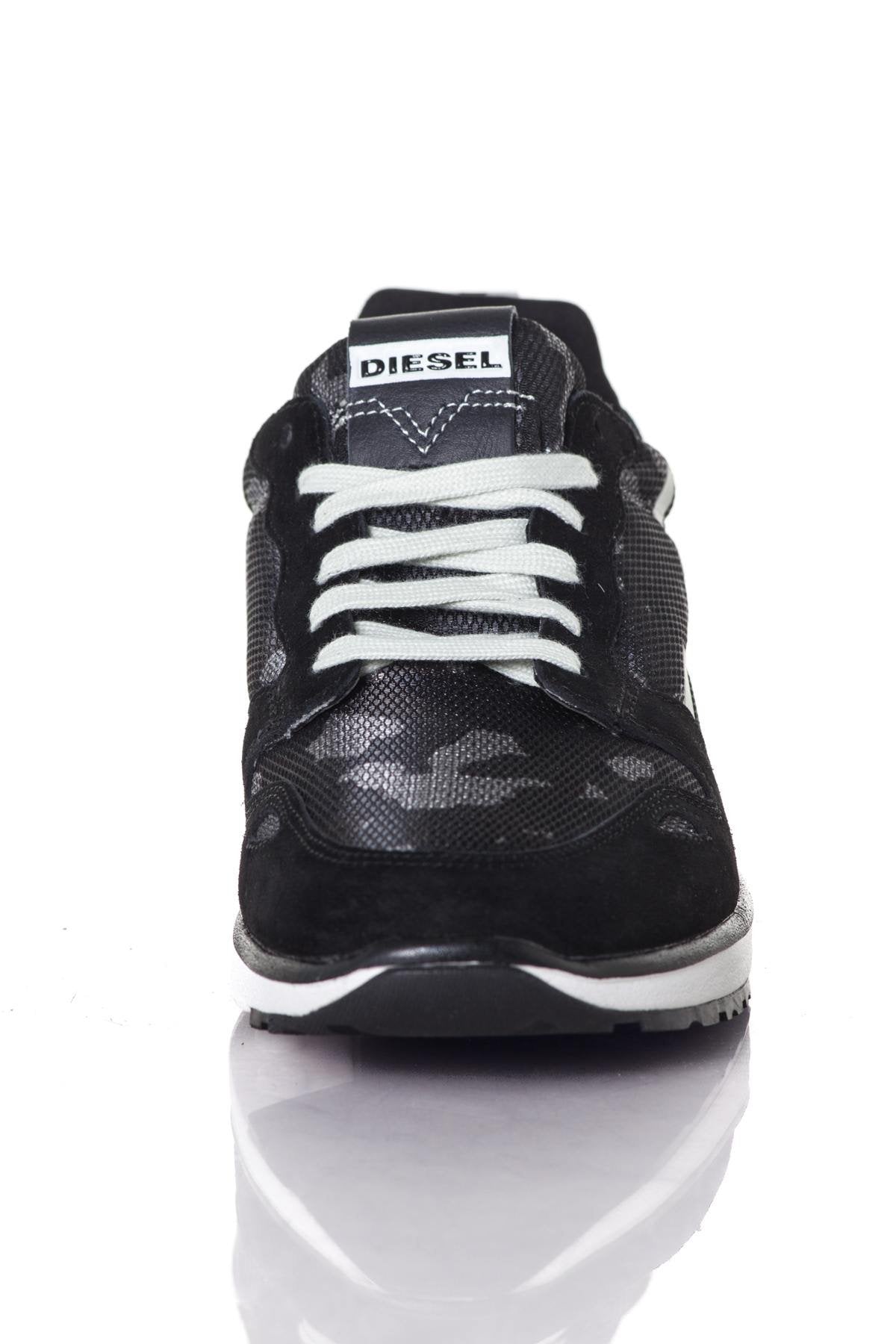 Diesel black bi-material running shoes - Image n°5