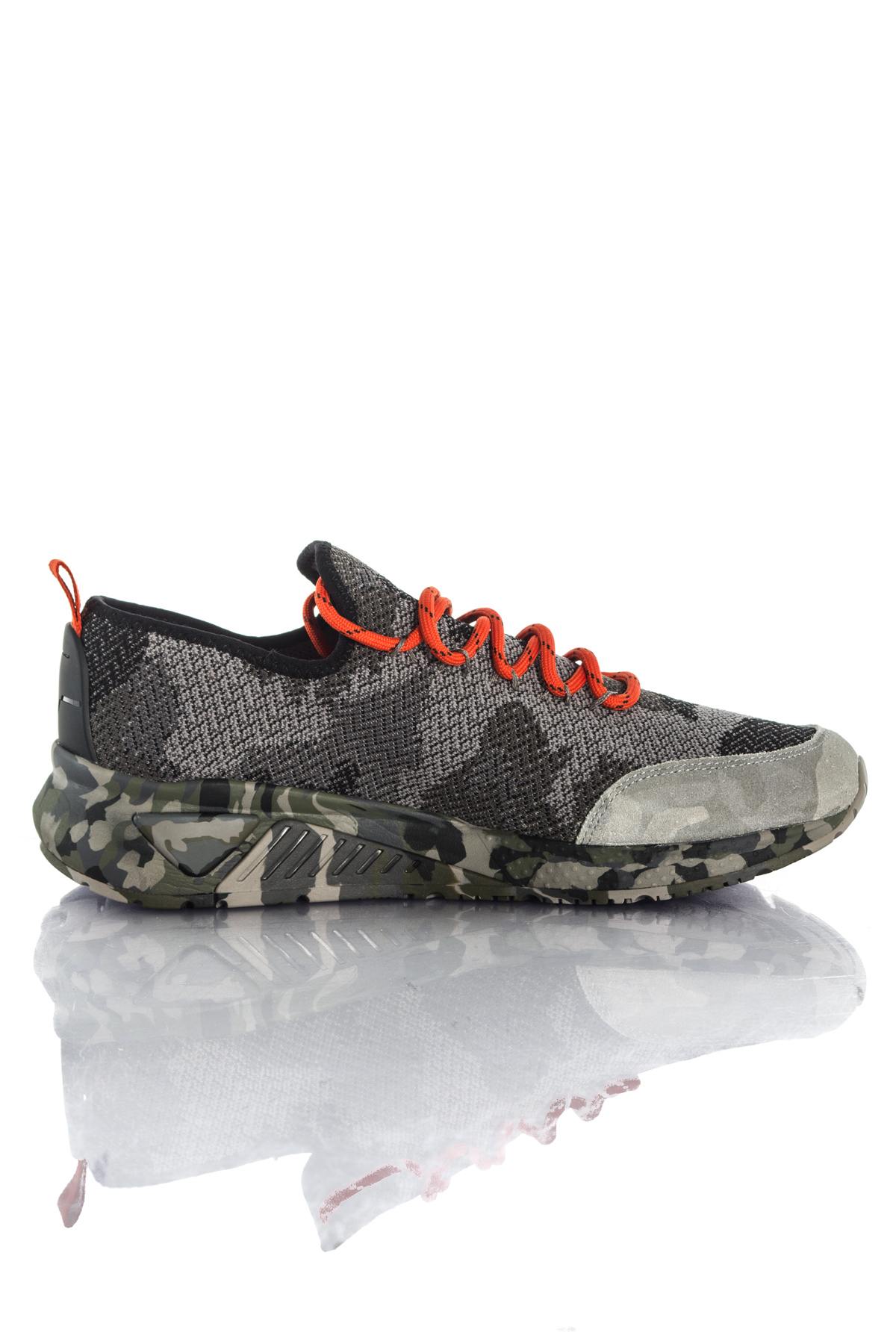 Diesel gray camouflage print canvas sneaker - Image n°2