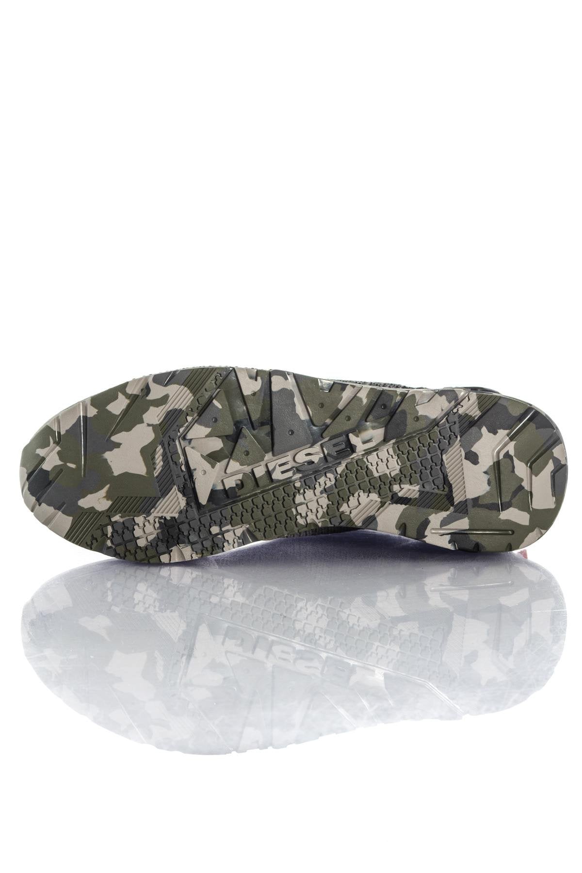 Diesel gray camouflage print canvas sneaker - Image n°4