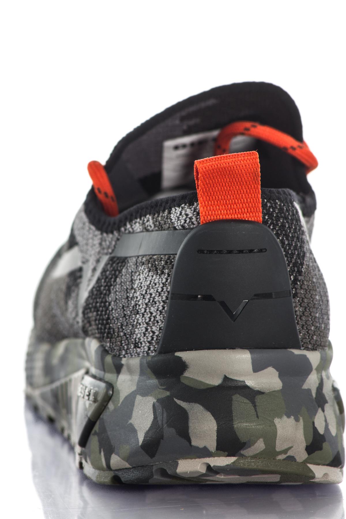 Diesel gray camouflage print canvas sneaker - Image n°6