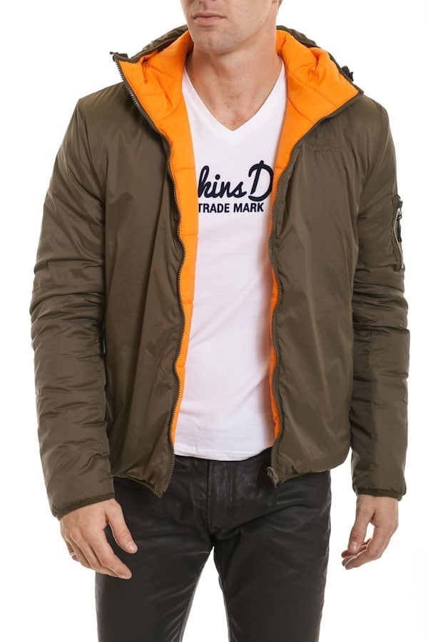 Men's Reversible Bomber Jacket Khaki/Orange - Image n°1