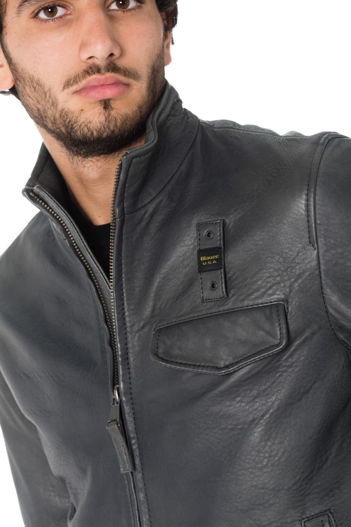 Blauer men's gray leather bombers - Image n°4