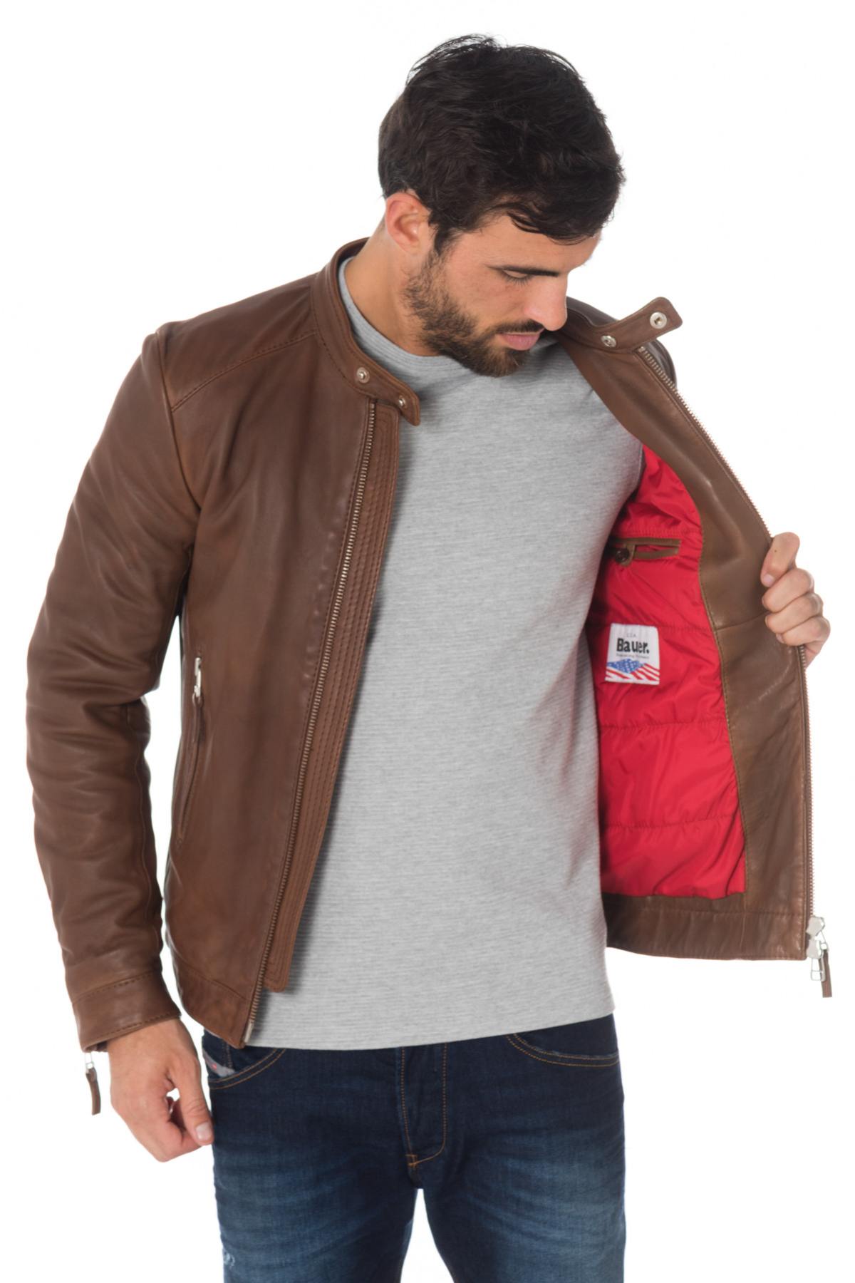 Blauer cognac sheepskin leather jacket - Image n°6