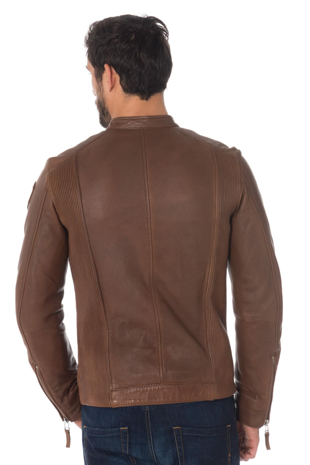 Blauer cognac sheepskin leather jacket - Image n°7