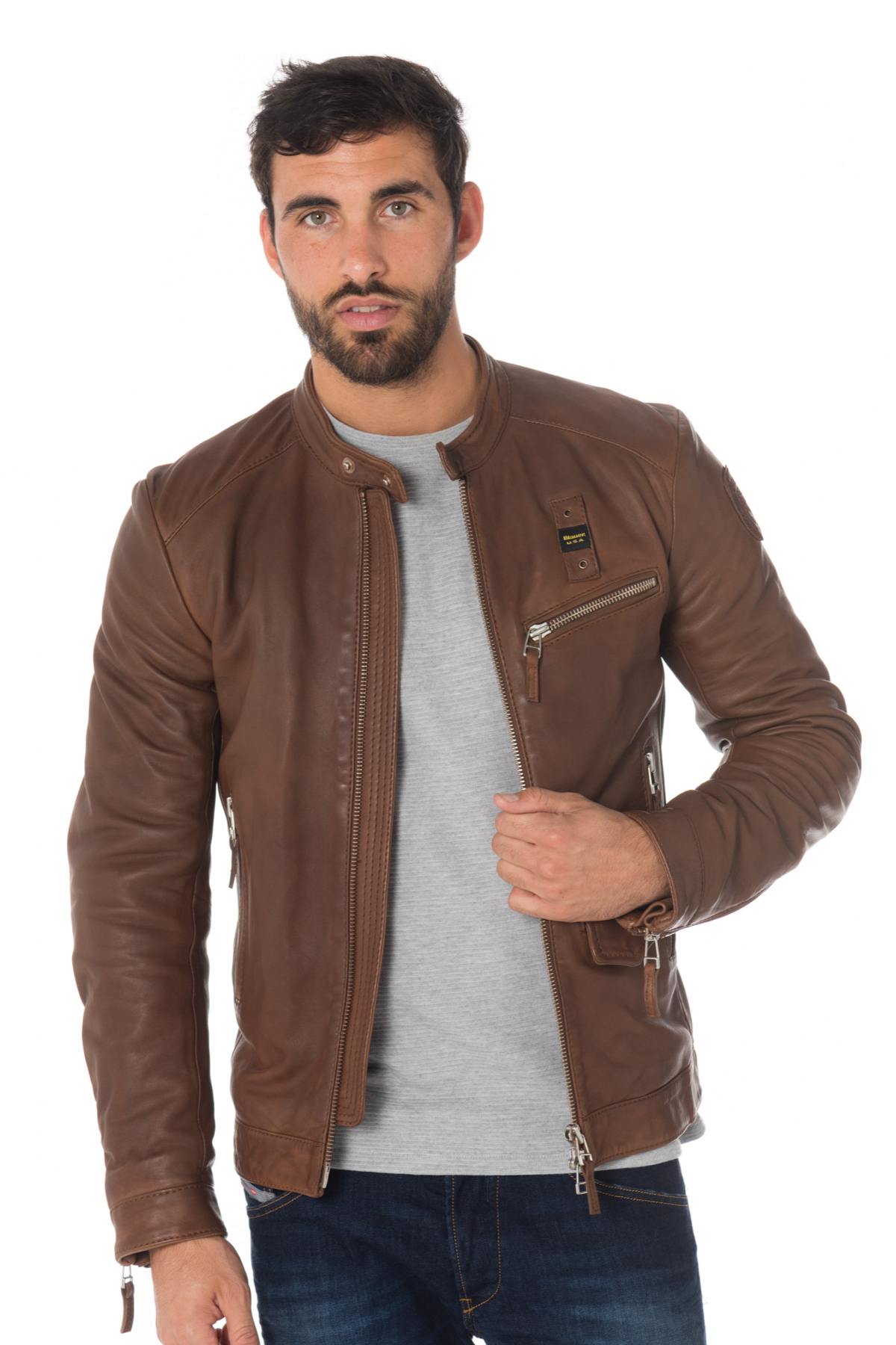 Blauer cognac sheepskin leather jacket - Image n°8