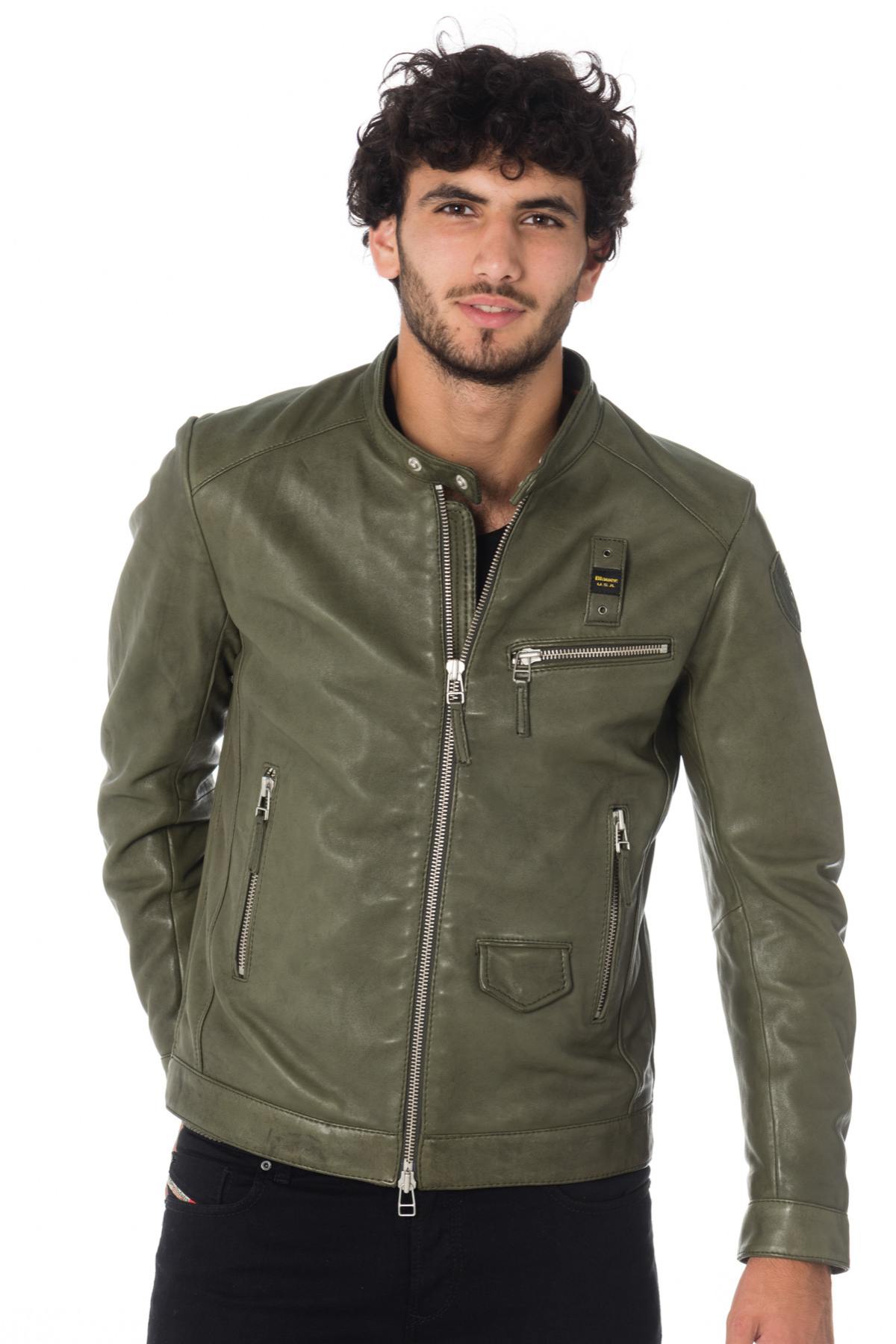 Blauer khaki biker collar jacket - Image n°1