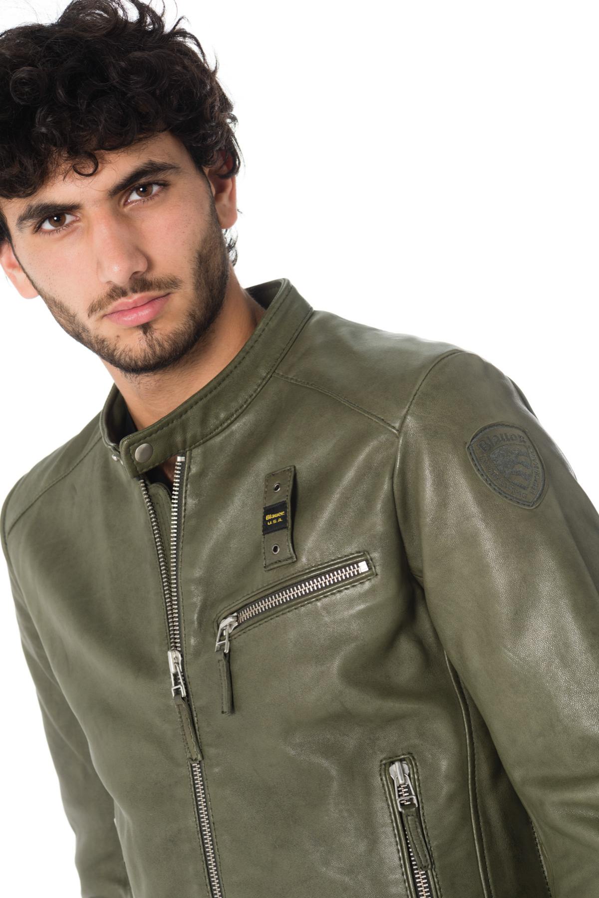 Blauer khaki biker collar jacket - Image n°6