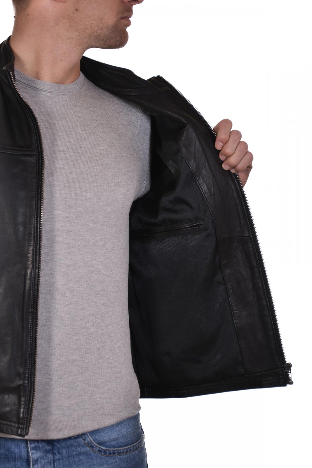 Cityzen jacket in black cowhide leather - Image n°13