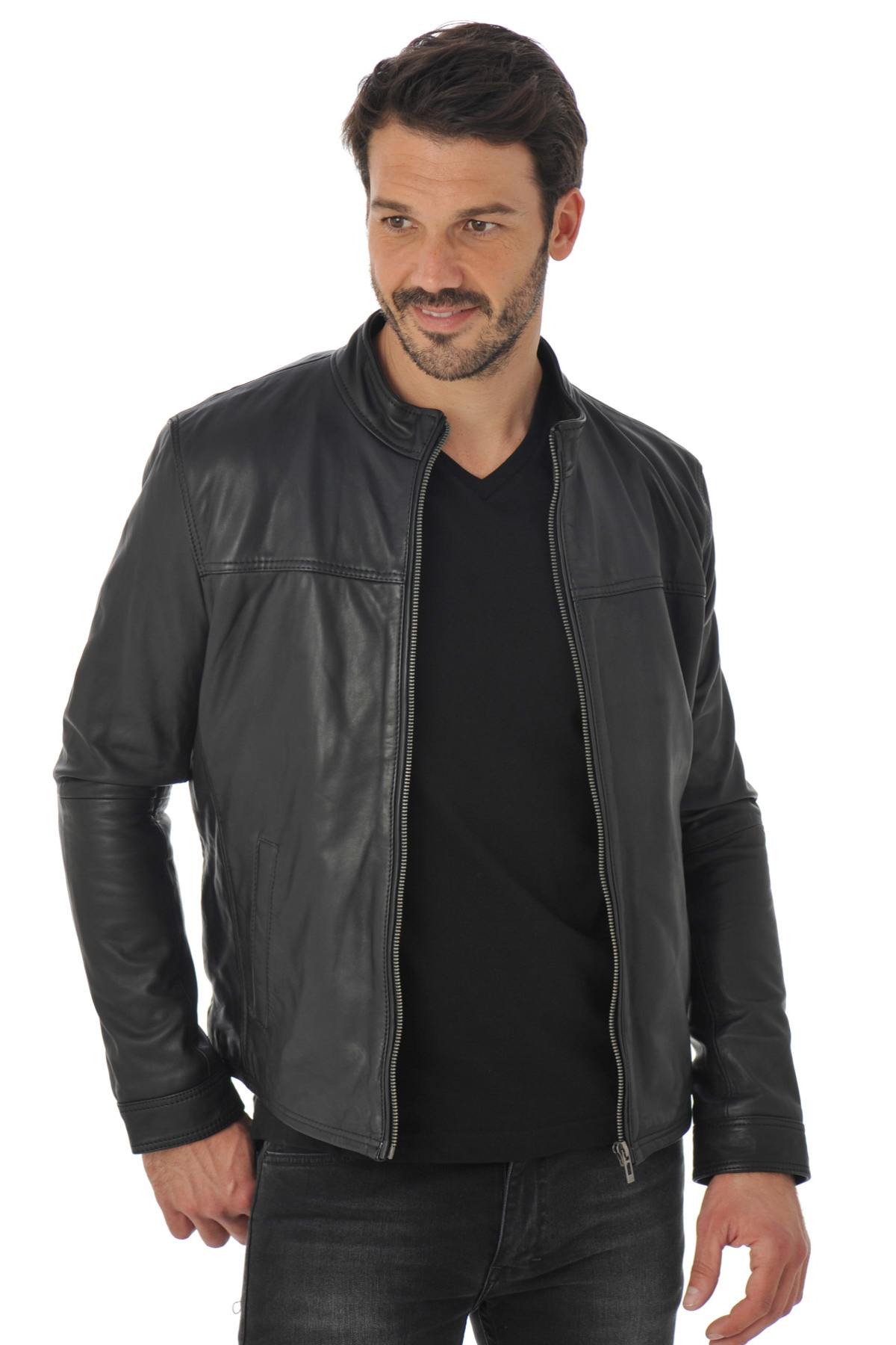 Cityzen jacket in black cowhide leather - Image n°4