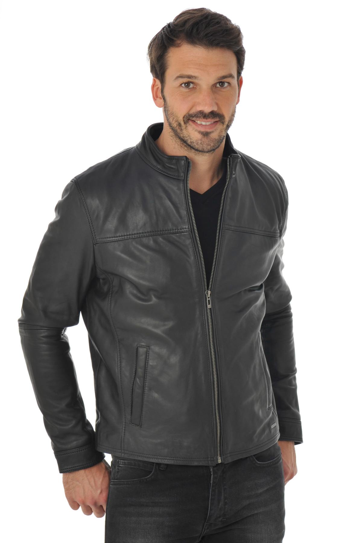 Cityzen jacket in black cowhide leather - Image n°3