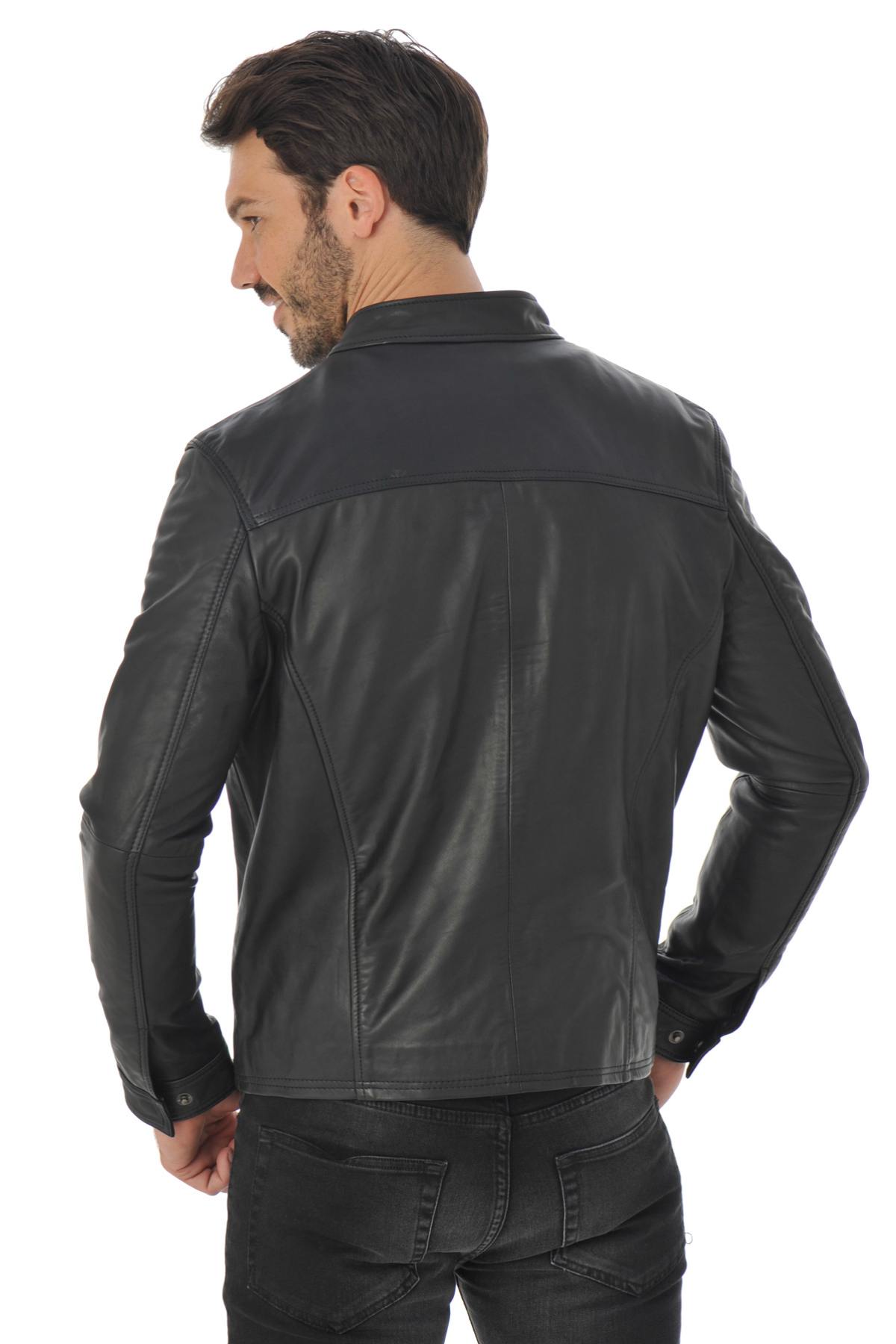 Cityzen jacket in black cowhide leather - Image n°6