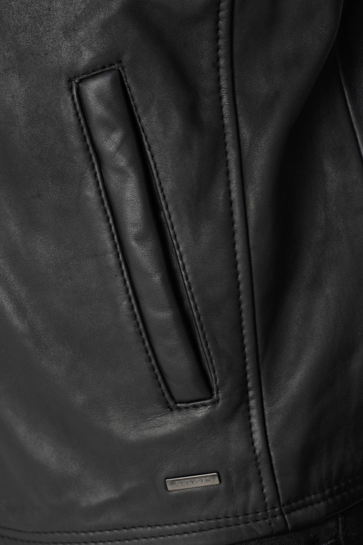 Cityzen jacket in black cowhide leather - Image n°7