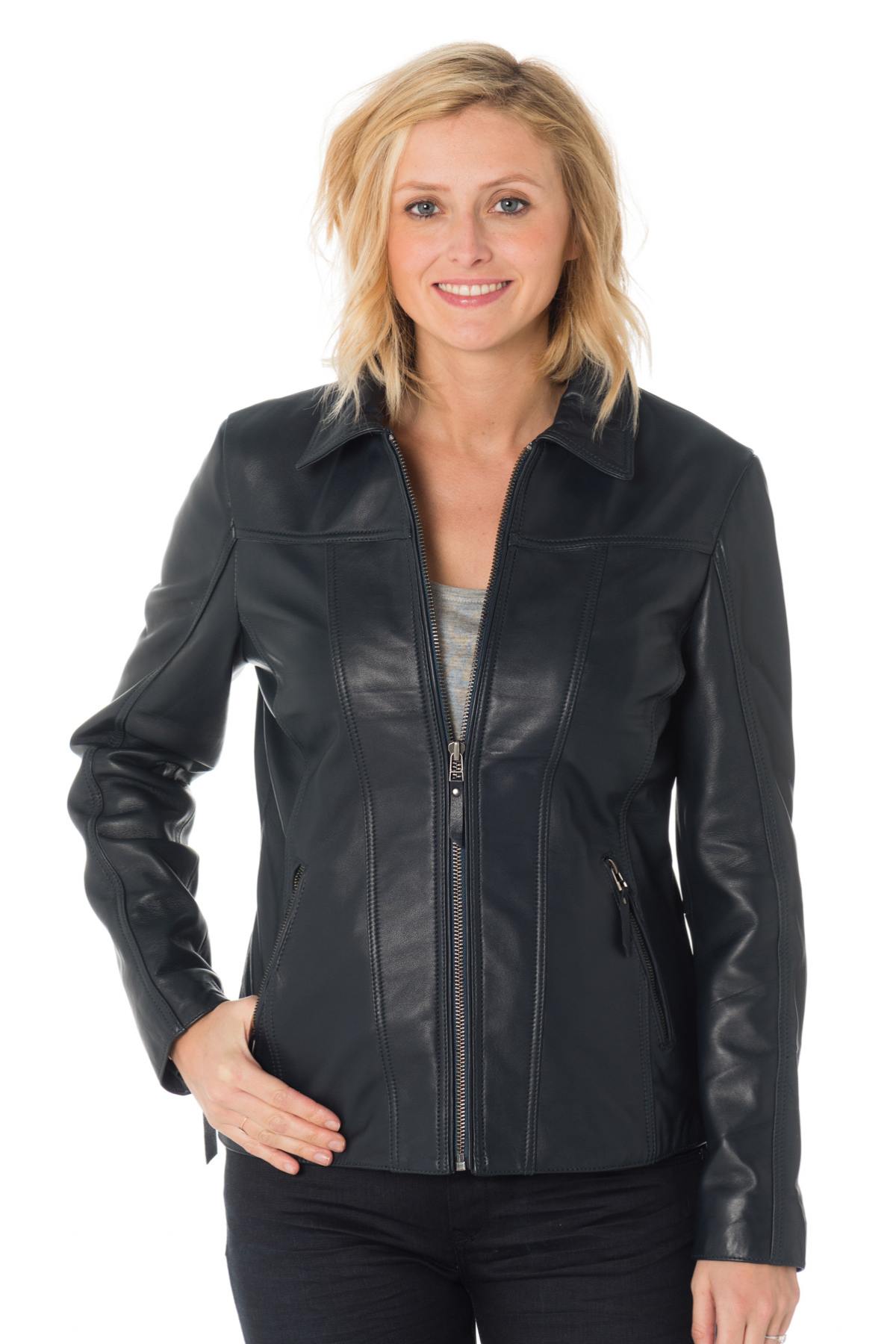 Cityzen sheepskin leather jacket with shirt collar - Image n°4