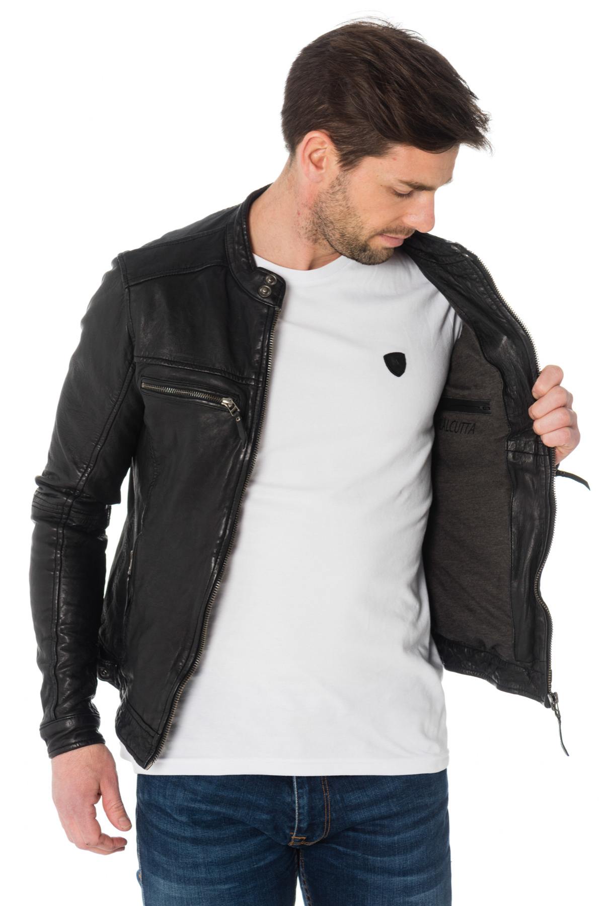 Men's skinny-fit sheepskin leather jacket - Image n°7