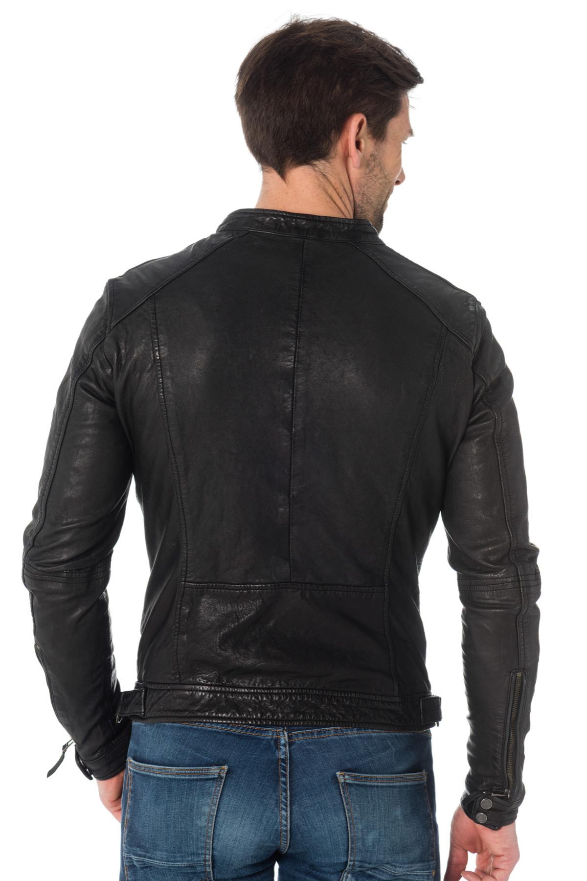 Men's skinny-fit sheepskin leather jacket - Image n°6