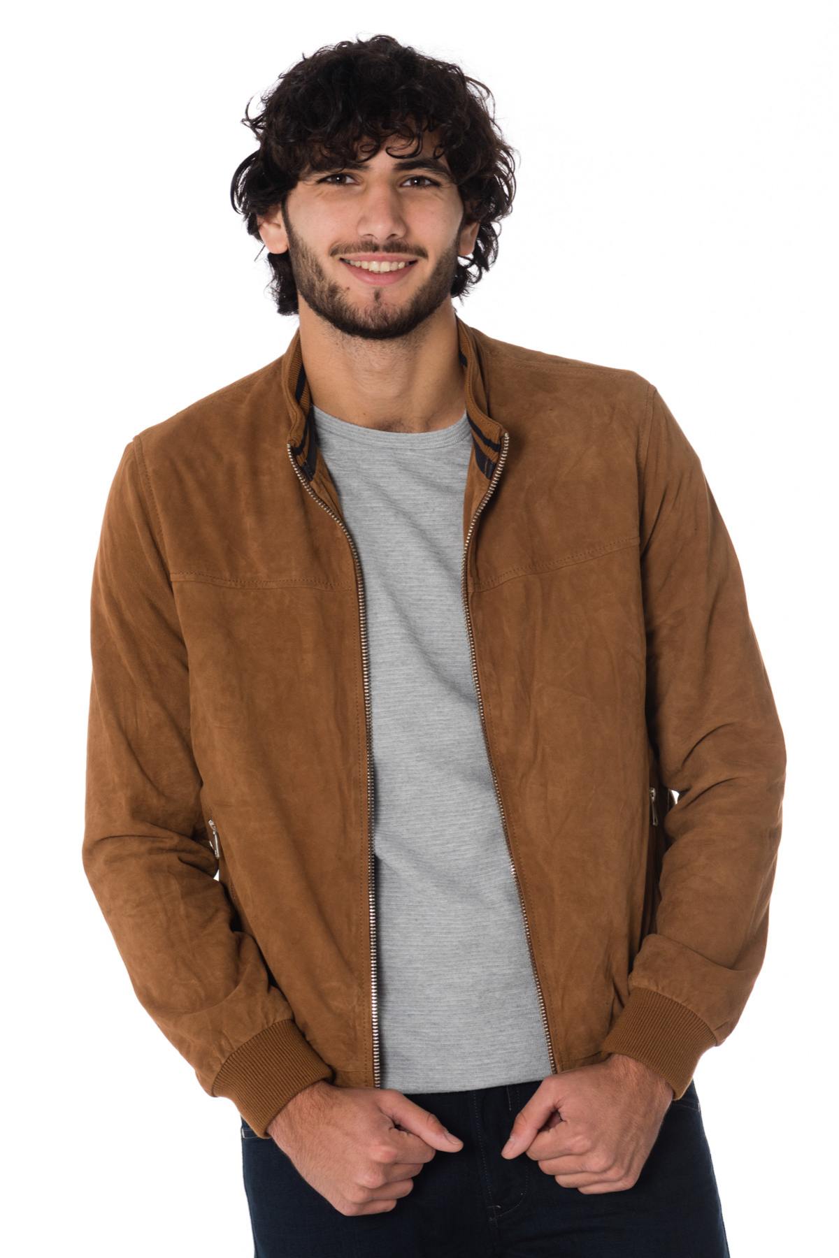 Cityzen men's tobacco-colored goatskin leather jacket - Image n°3