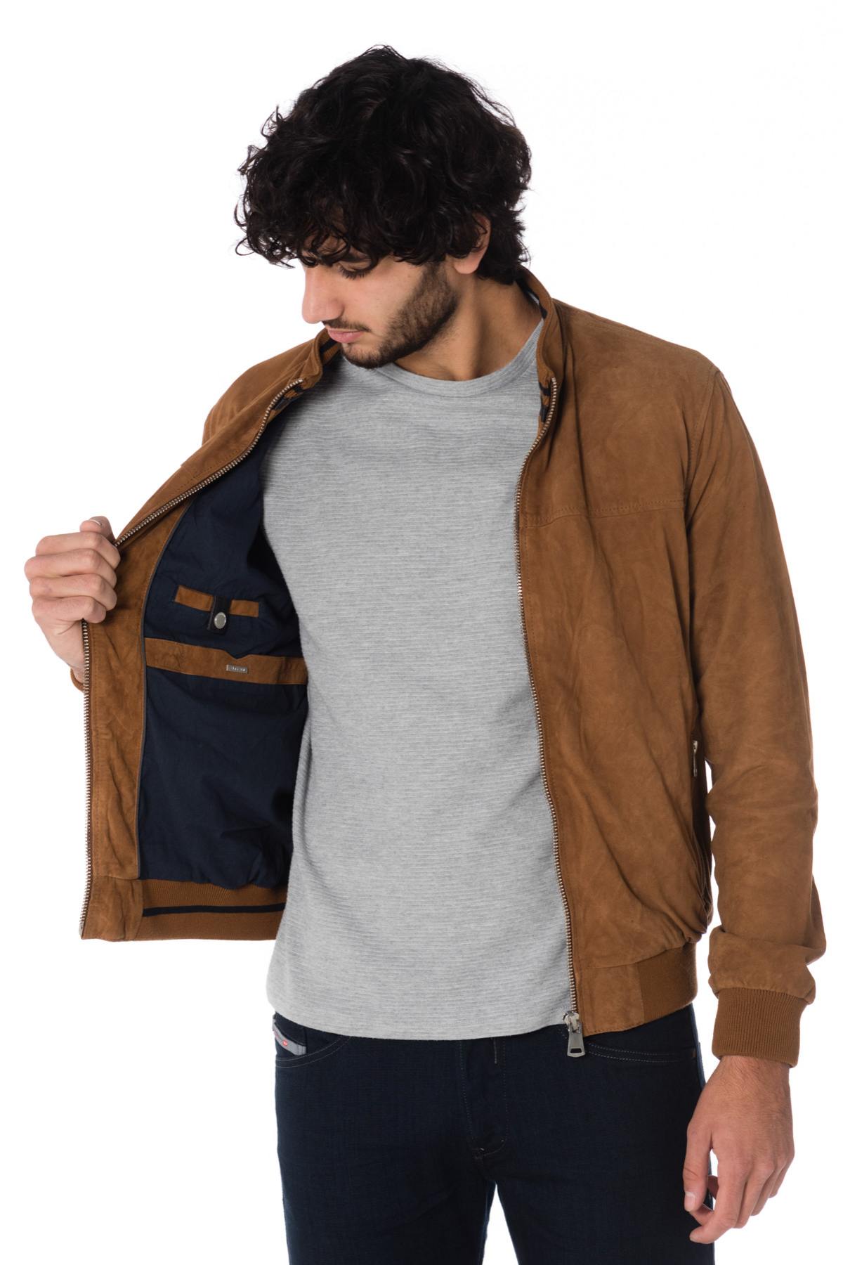 Cityzen men's tobacco-colored goatskin leather jacket - Image n°8