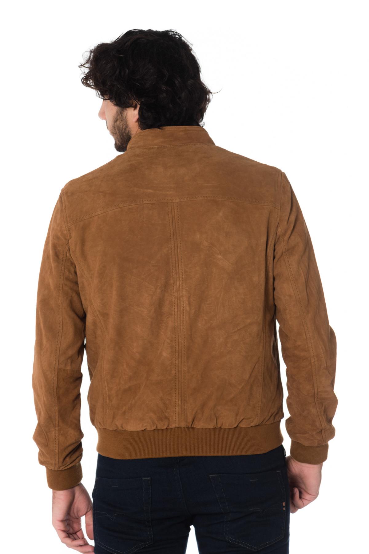 Cityzen men's tobacco-colored goatskin leather jacket - Image n°4