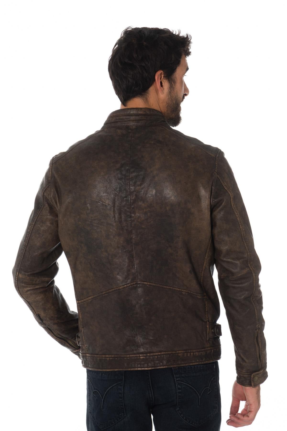 Cityzen vintage-look sheepskin leather jacket - Image n°7