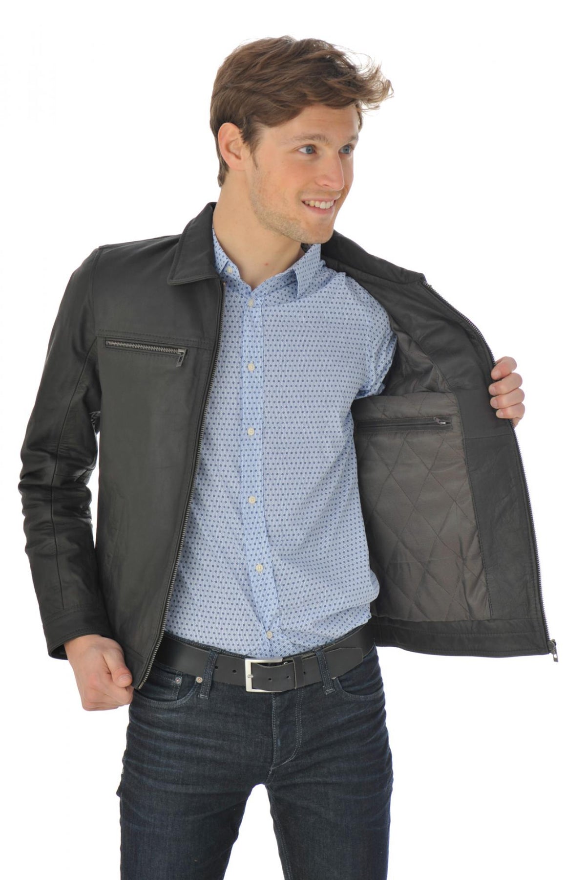 Cityzen jacket in brown oily buffalo leather - Image n°12