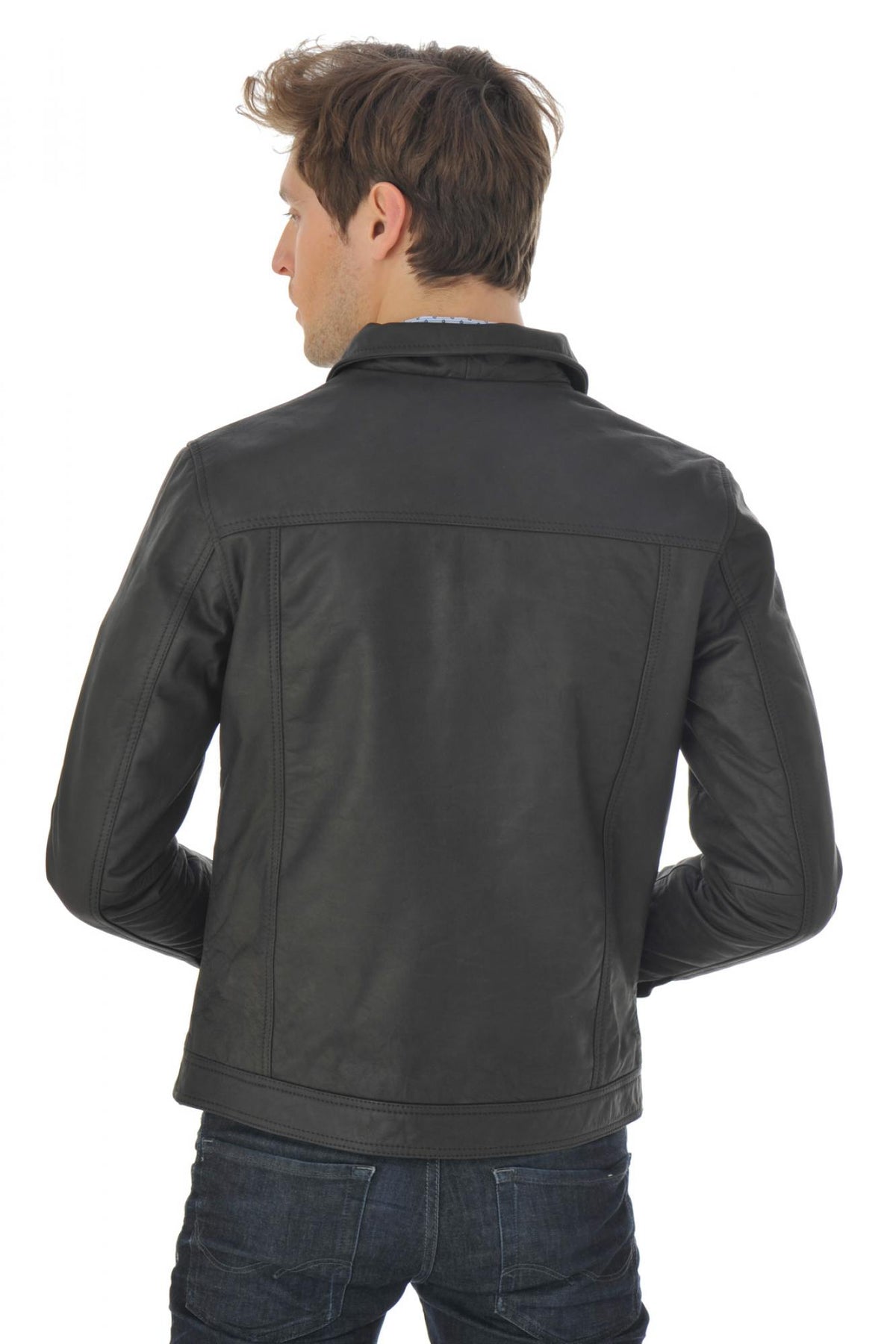 Cityzen jacket in brown oily buffalo leather - Image n°11