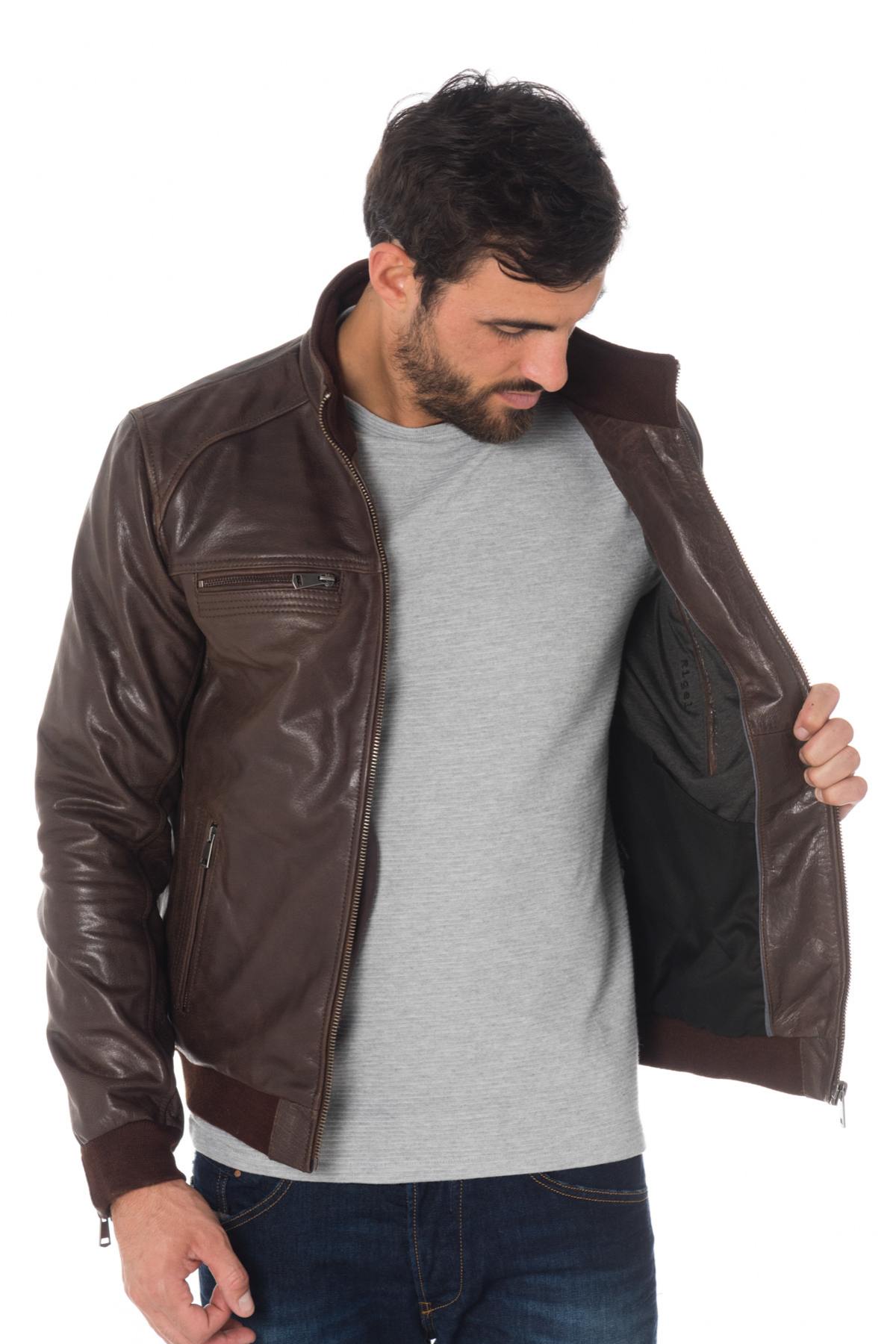 Casual brown buffalo leather jacket Cityzen - Image n°4