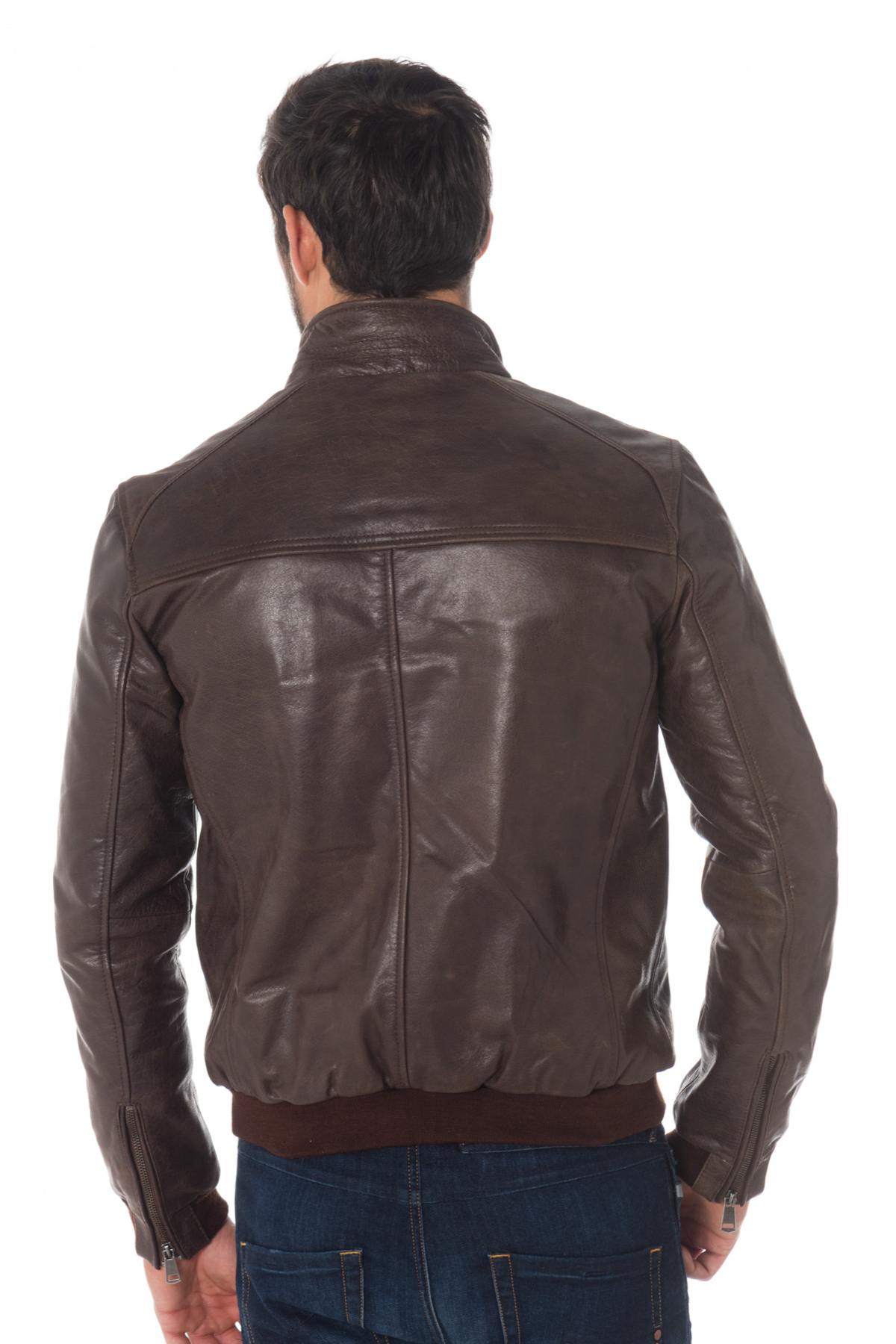 Casual brown buffalo leather jacket Cityzen - Image n°5