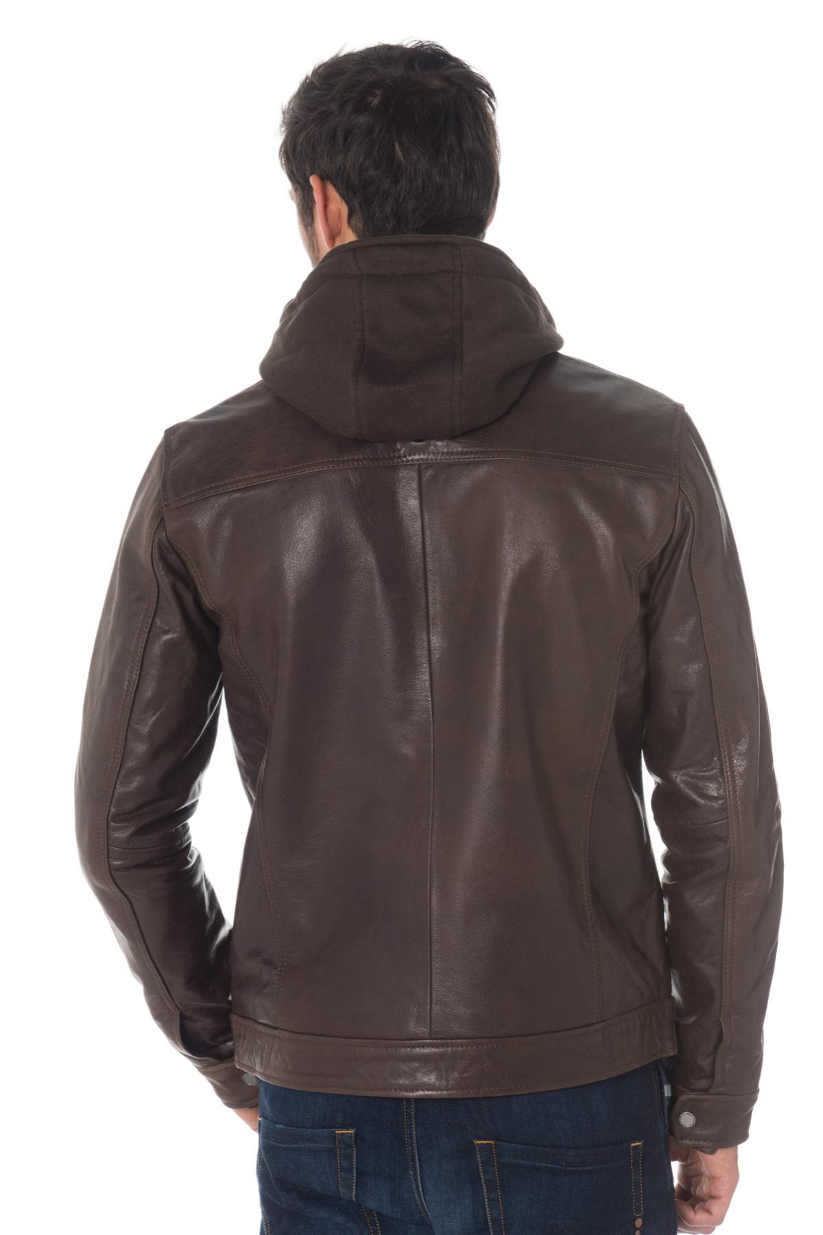 Cityzen buffalo leather hooded jacket - Image n°5