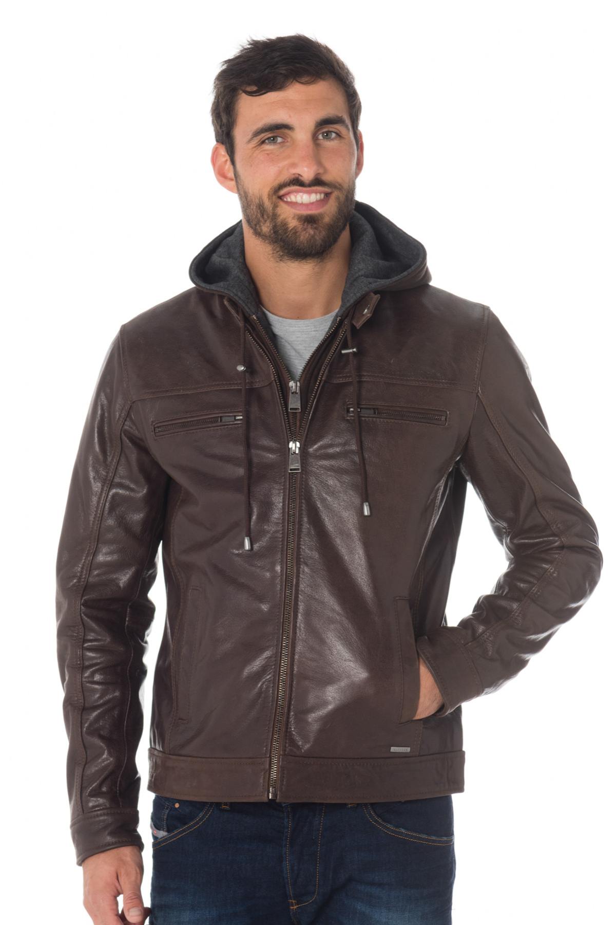 Cityzen buffalo leather hooded jacket - Image n°6