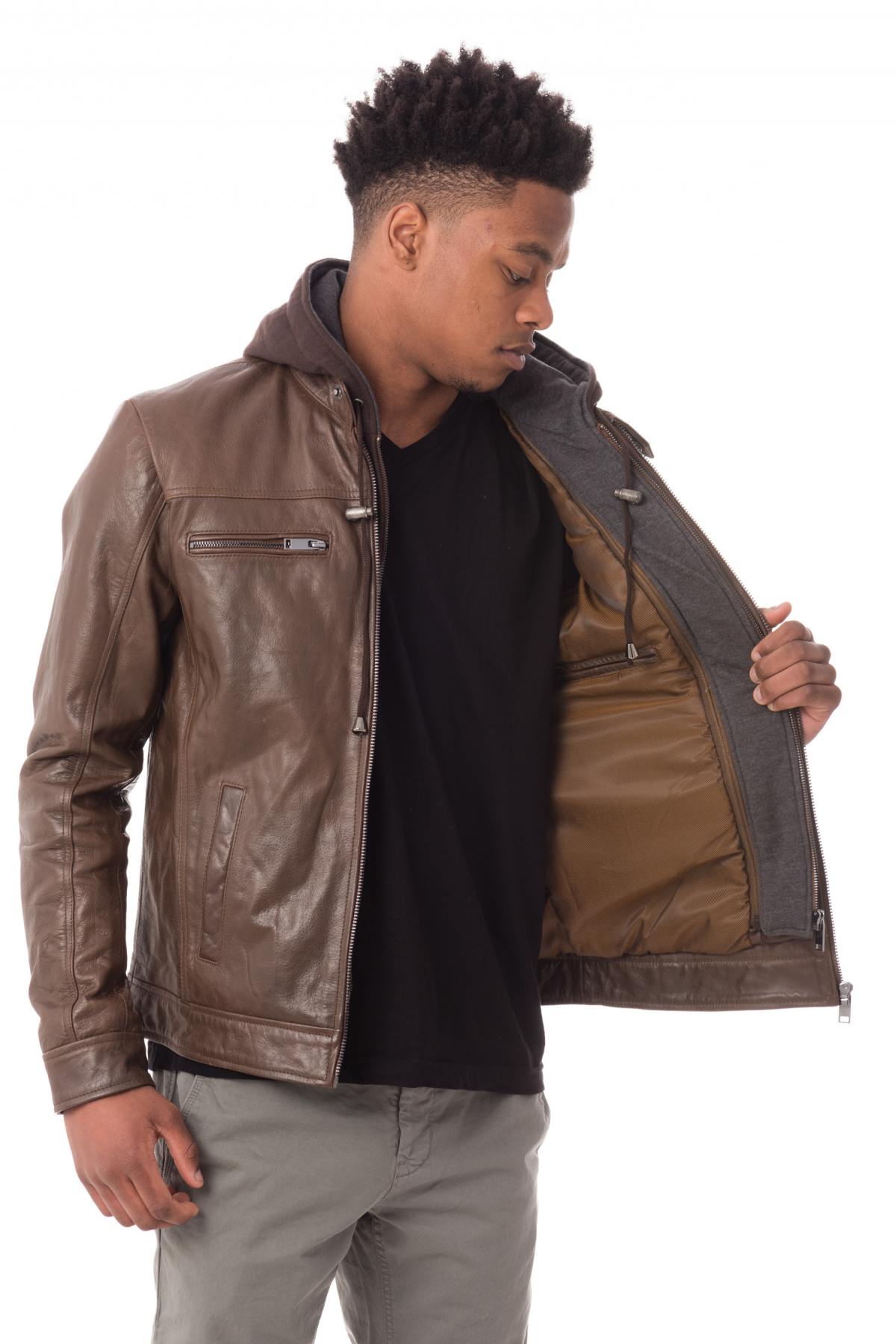 Cityzen jacket in cognac buffalo leather - Image n°4