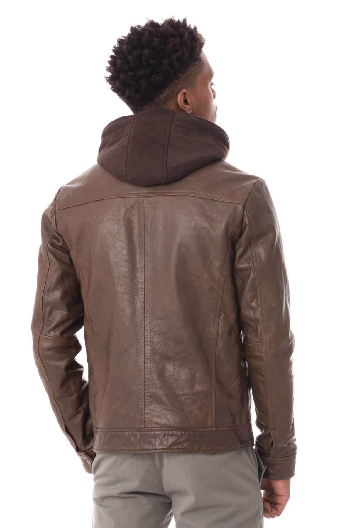 Cityzen jacket in cognac buffalo leather - Image n°5