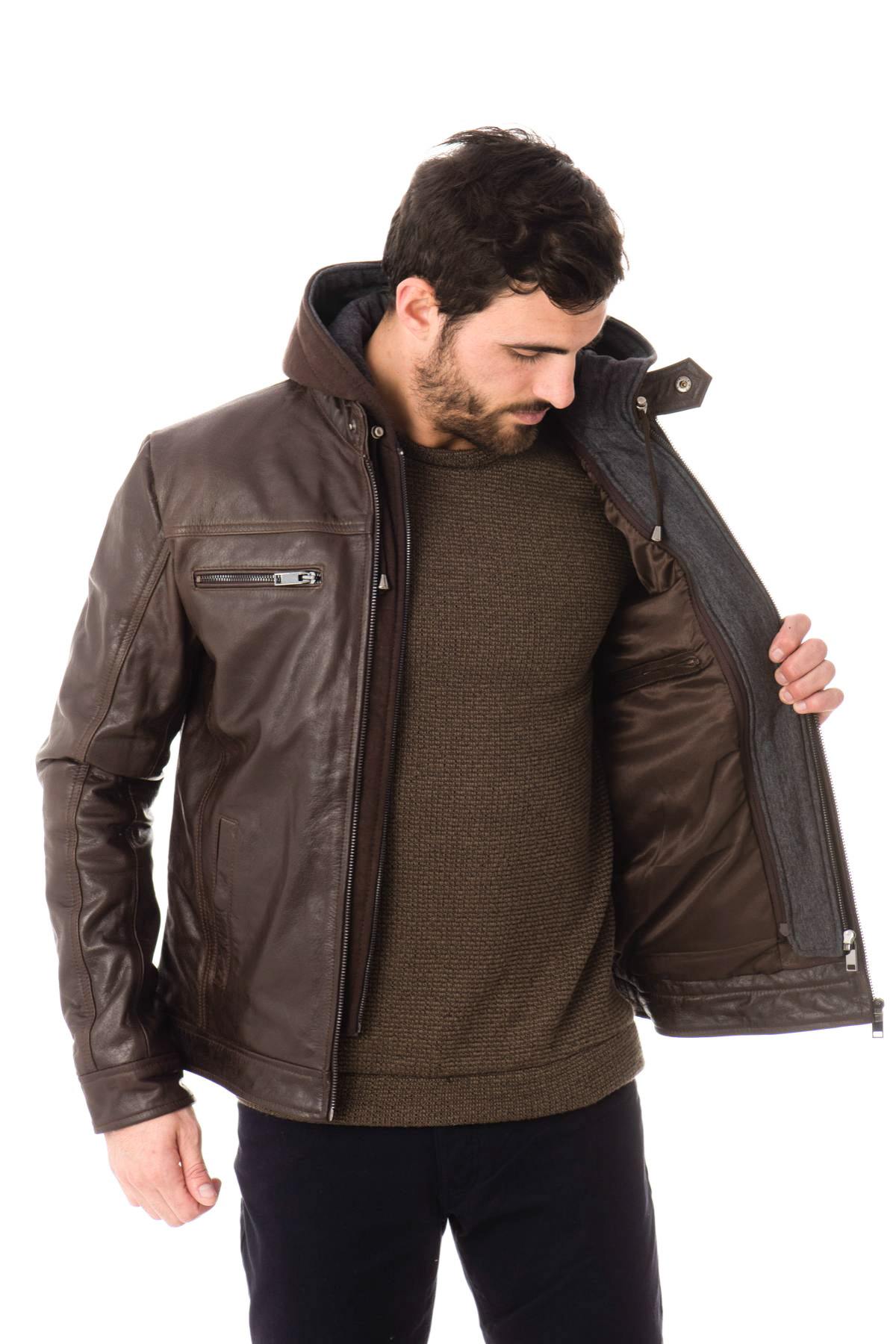 Cityzen jacket in brown buffalo leather - Image n°4