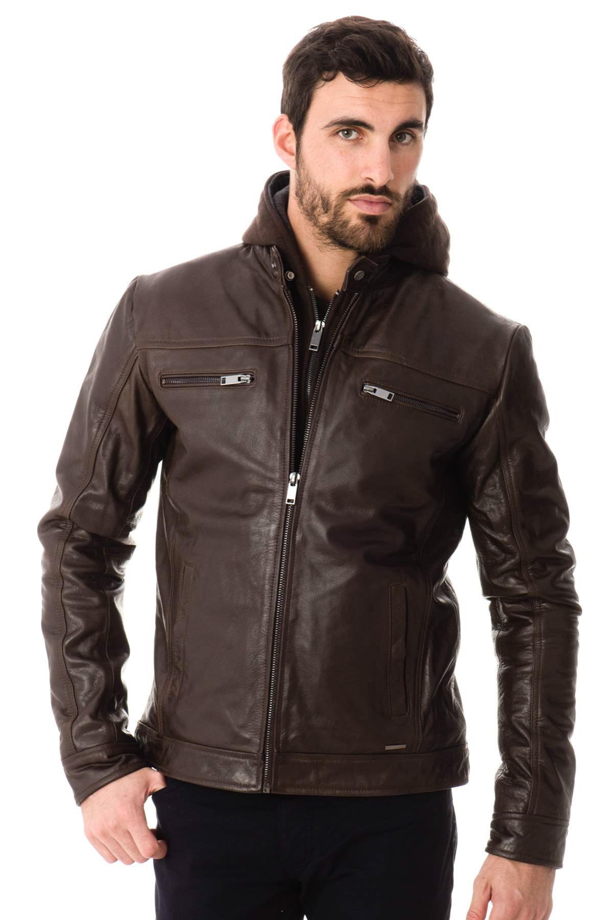 Cityzen jacket in brown buffalo leather - Image n°3