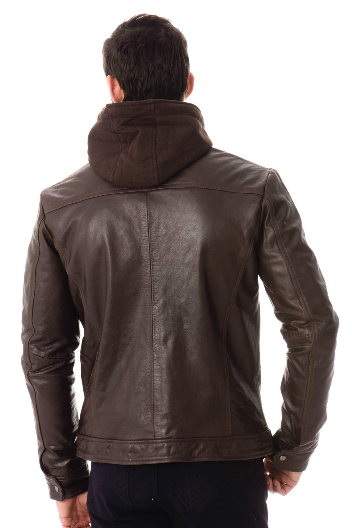 Cityzen jacket in brown buffalo leather - Image n°5