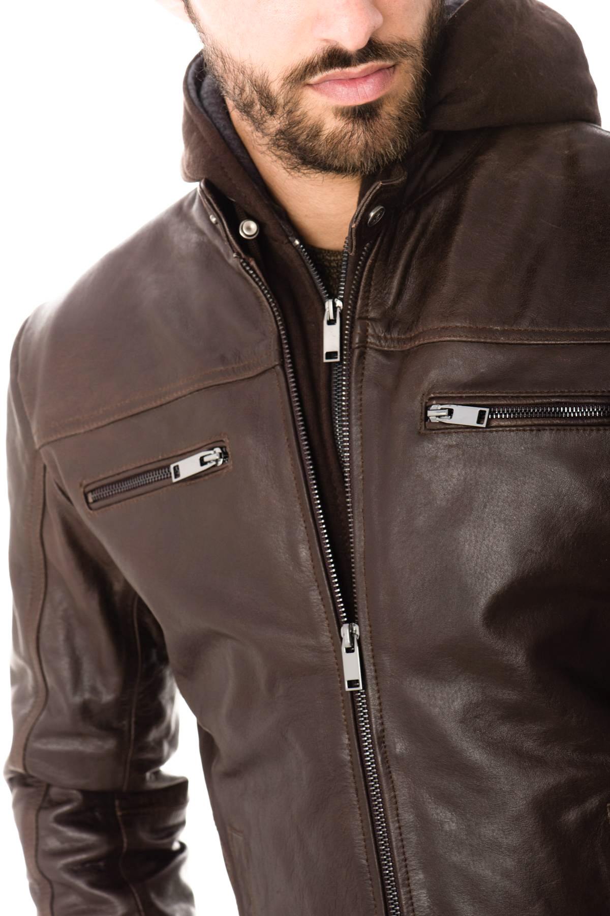 Cityzen jacket in brown buffalo leather - Image n°6