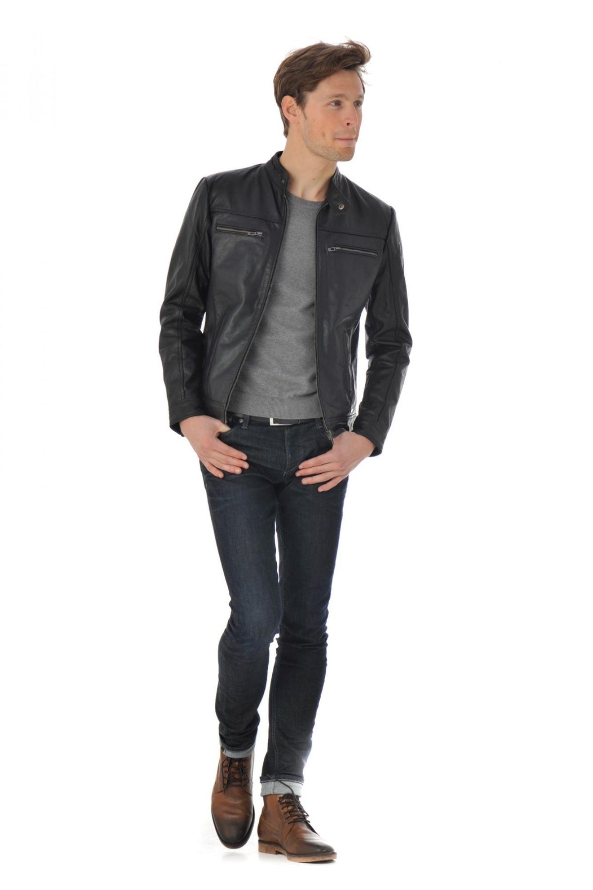  Cityzen jacket in black buffalo leather - Image n°8