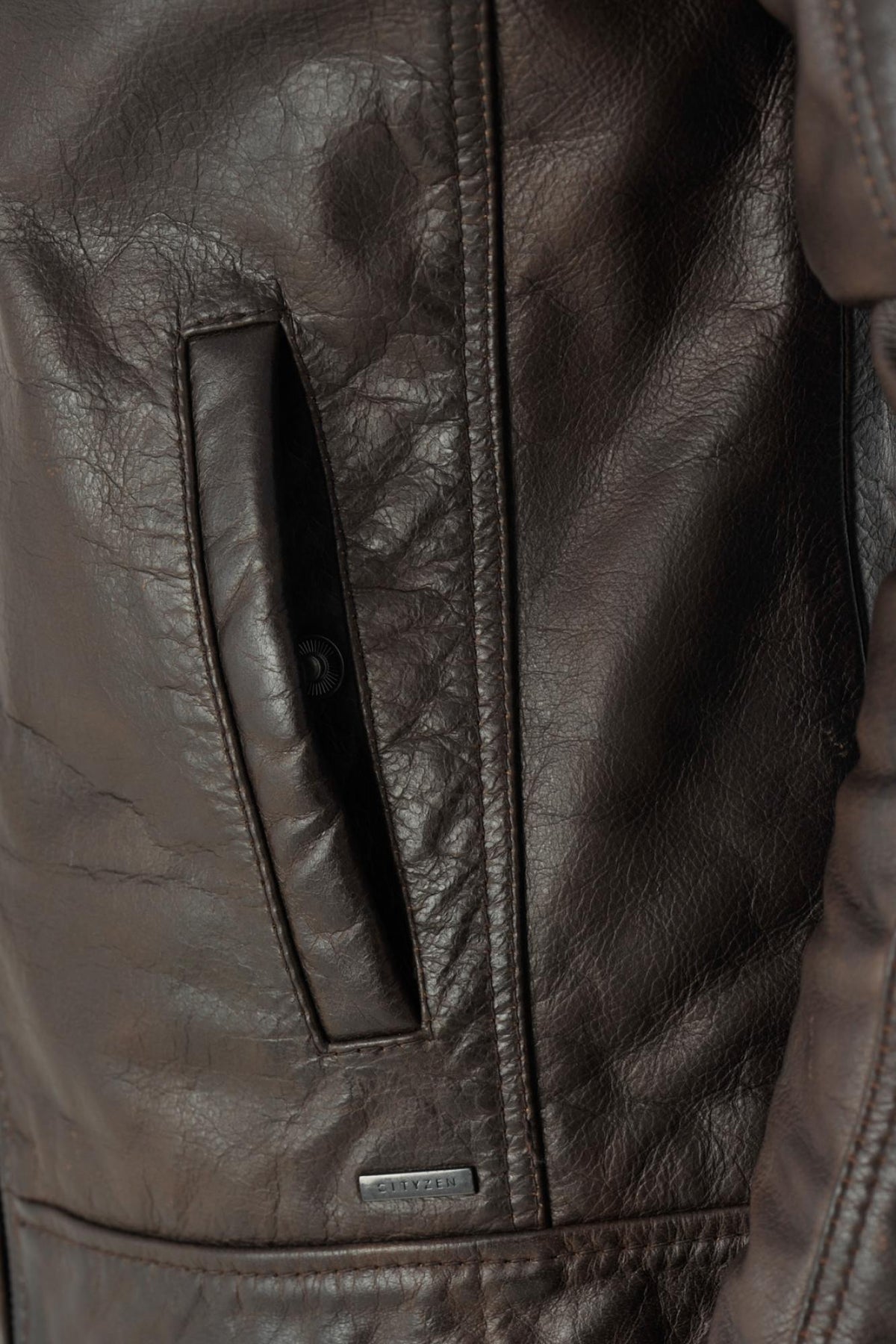 Cityzen jacket in brown buffalo leather - Image n°6