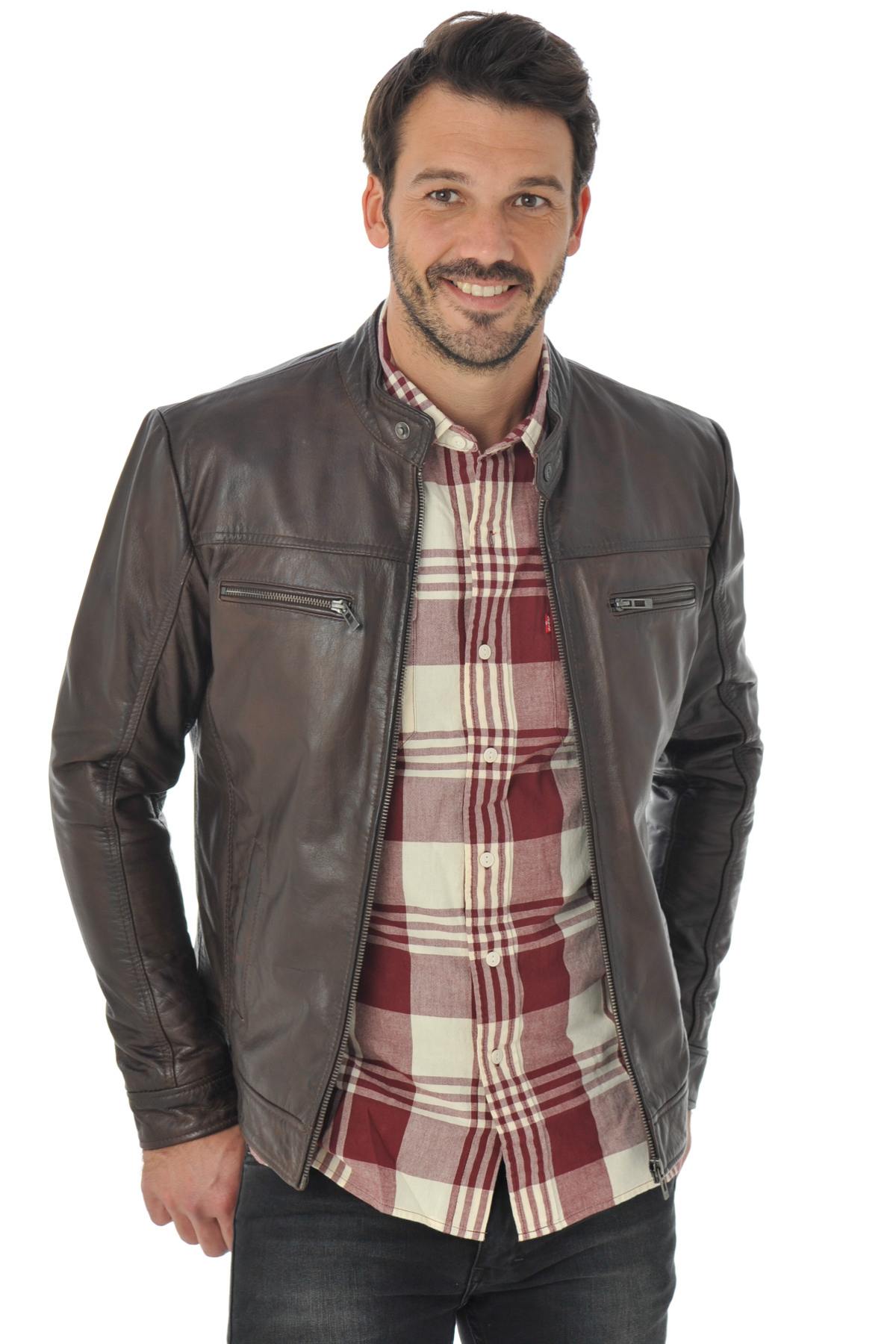 Cityzen jacket in brown buffalo leather - Image n°3