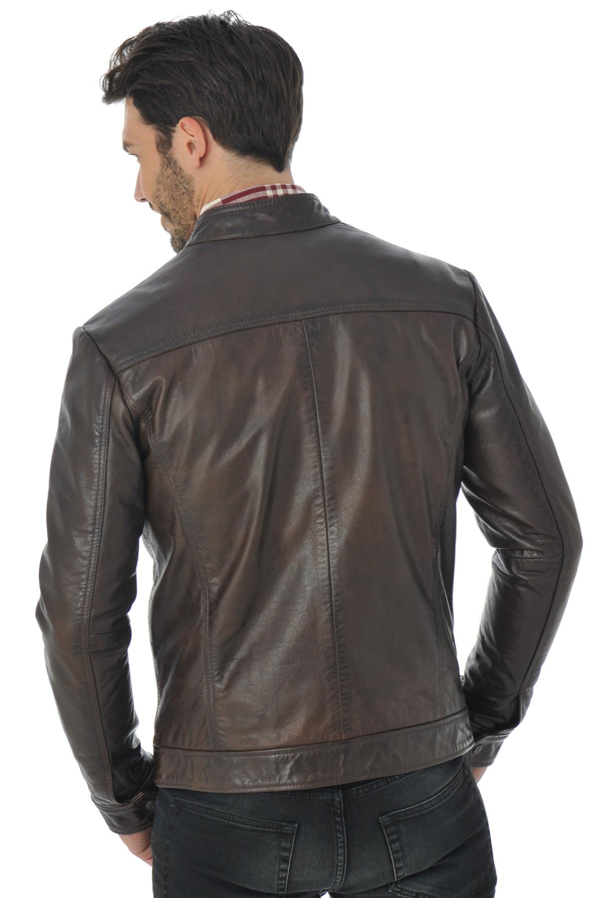 Cityzen jacket in brown buffalo leather - Image n°5