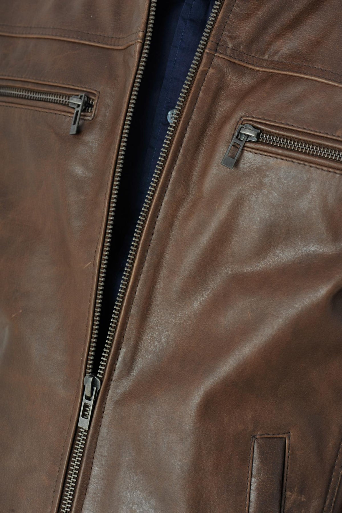 Cityzen jacket in cognac buffalo leather - Image n°12